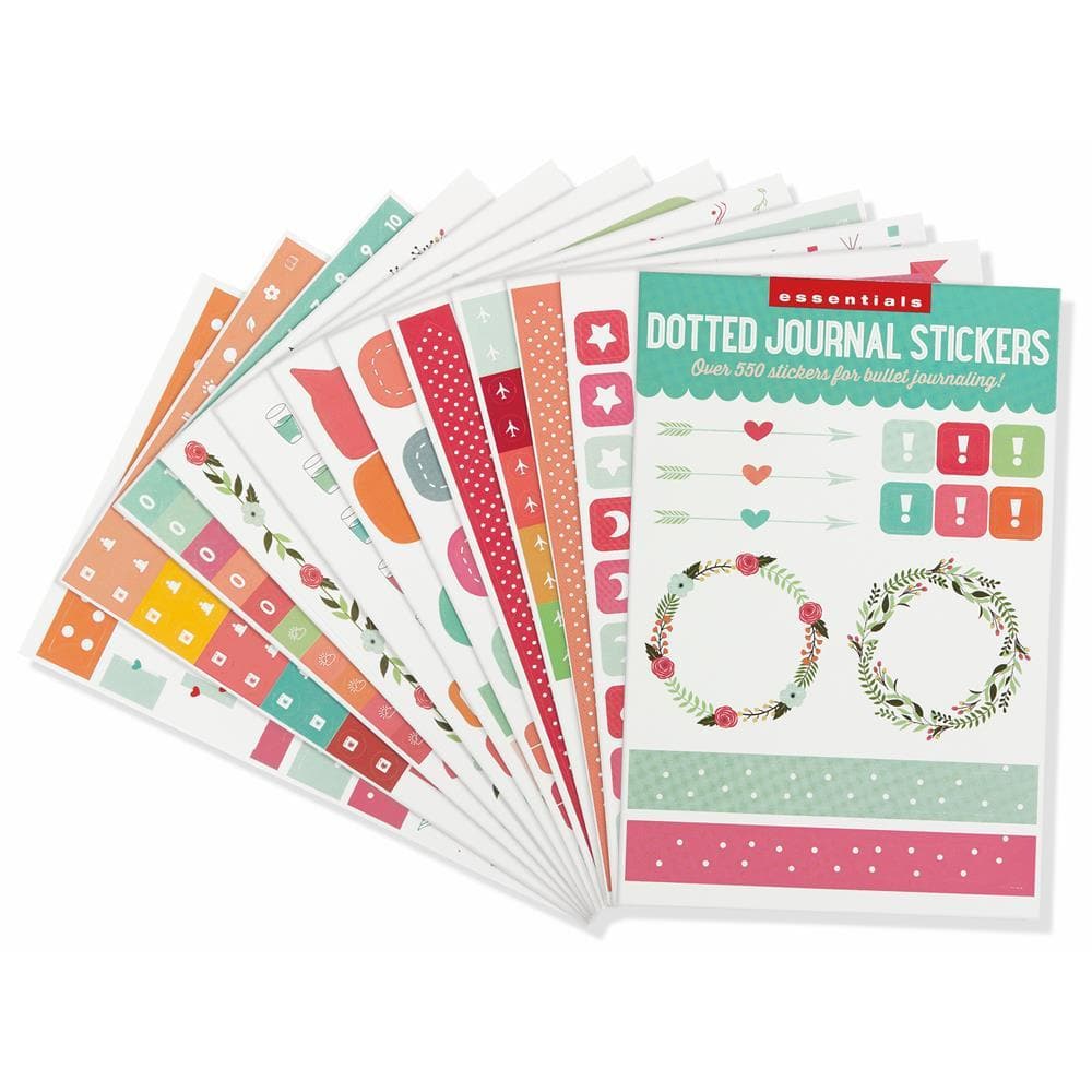 Mini Round Dot Bullet Journal Stickers, Floral Planner Stickers