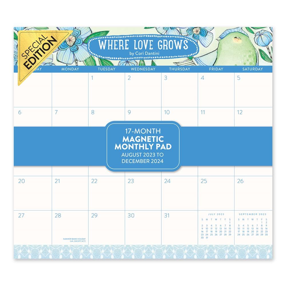 Blue Flower Desk Calendar 2024 Magnetic Calendar for Fridge Wall Calendar  Monthly Calendar Desk Pad Blue Floral Calendar Notepad -  Sweden