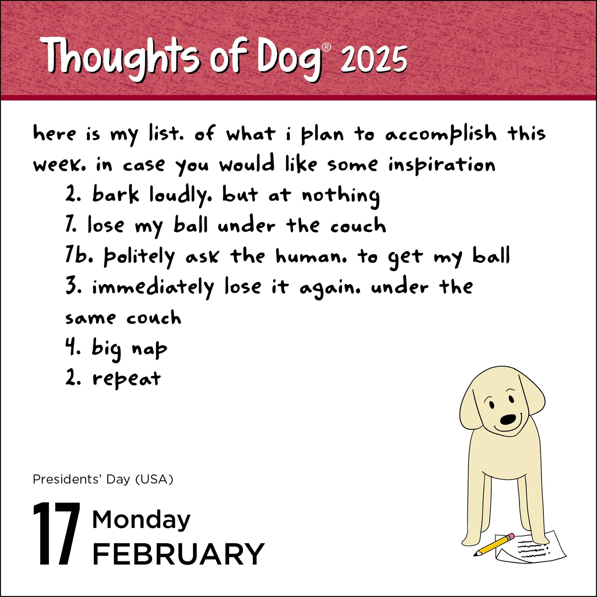 Thoughts Of Dog Box 2025 Calendar