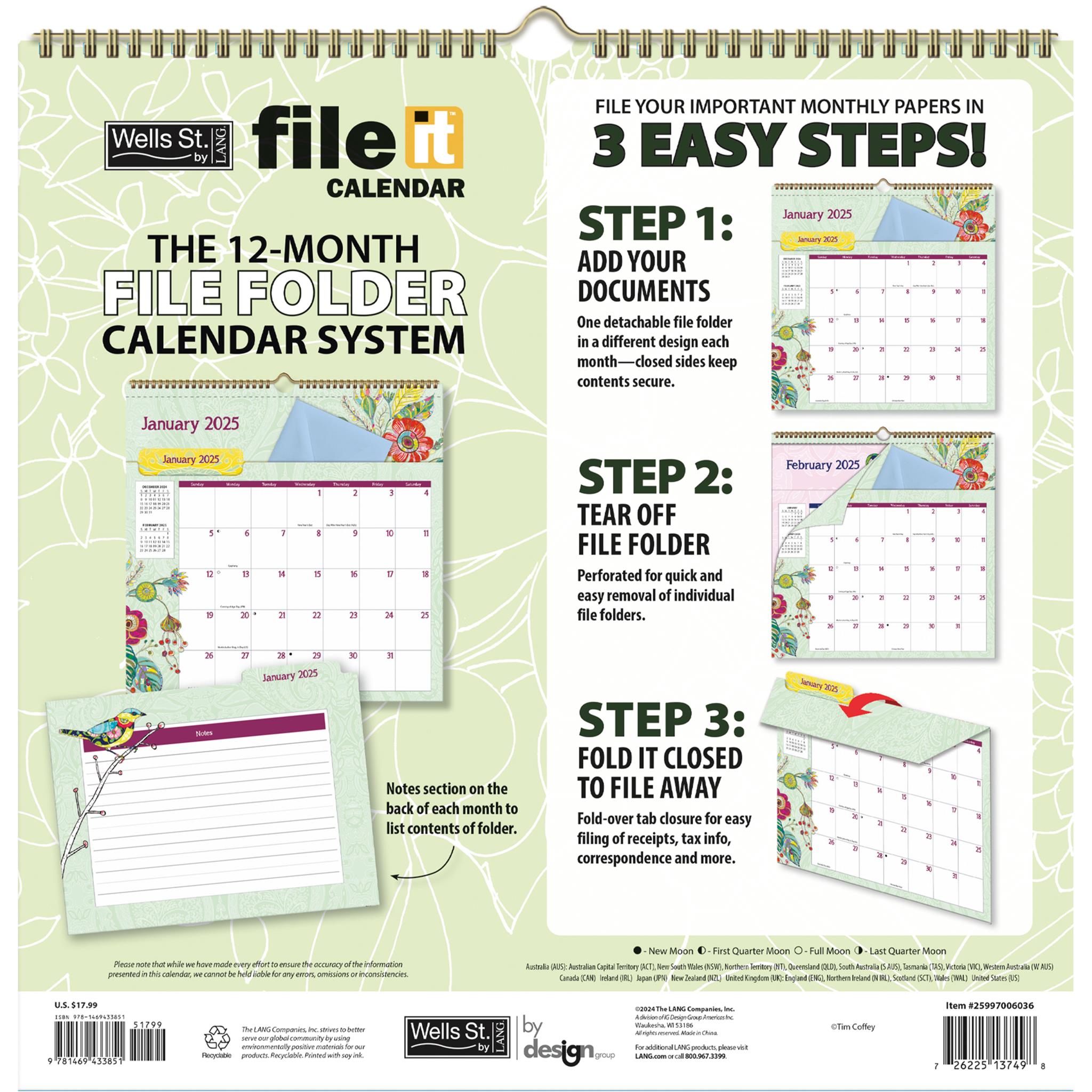 Ladybird File It Wall 2025 Calendar