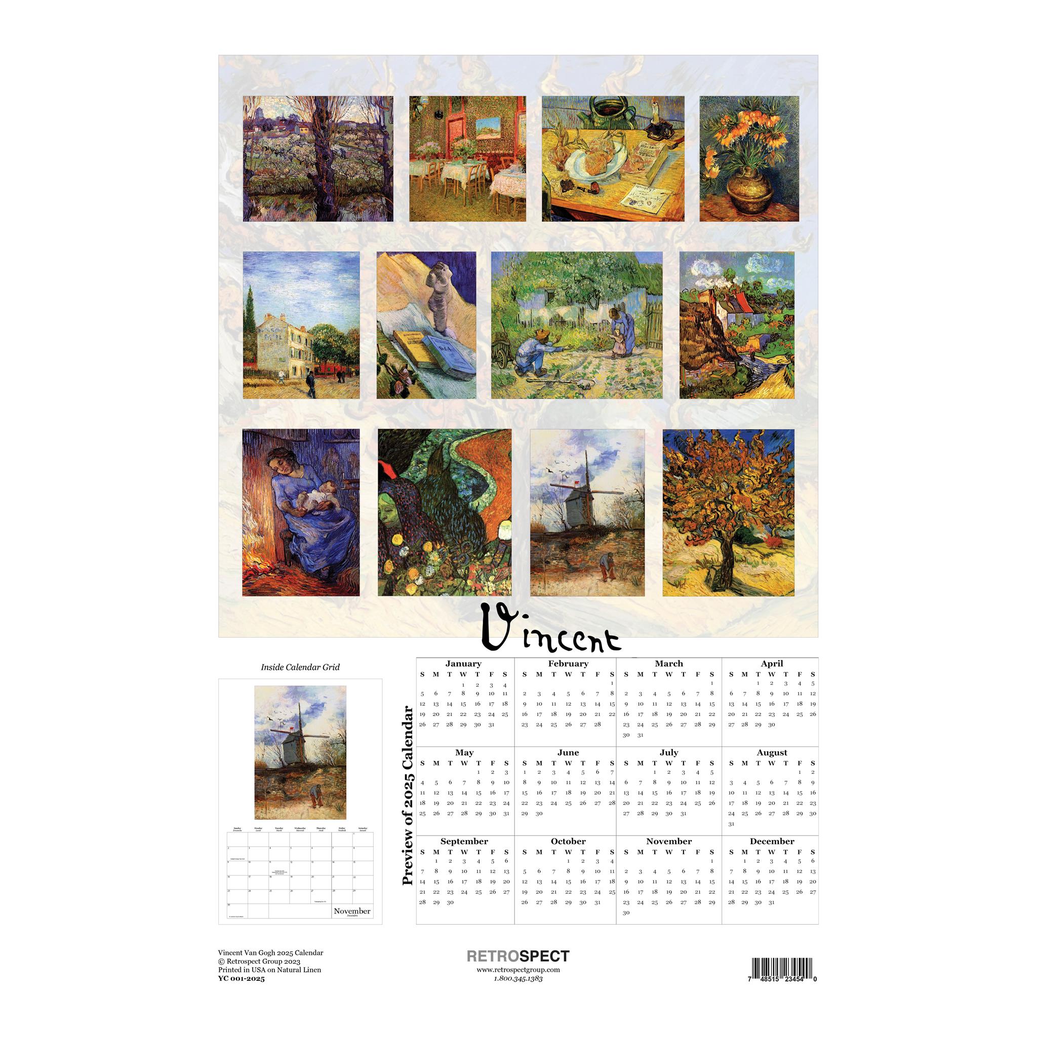 Vincent Van Gogh Poster 2025 Calendar