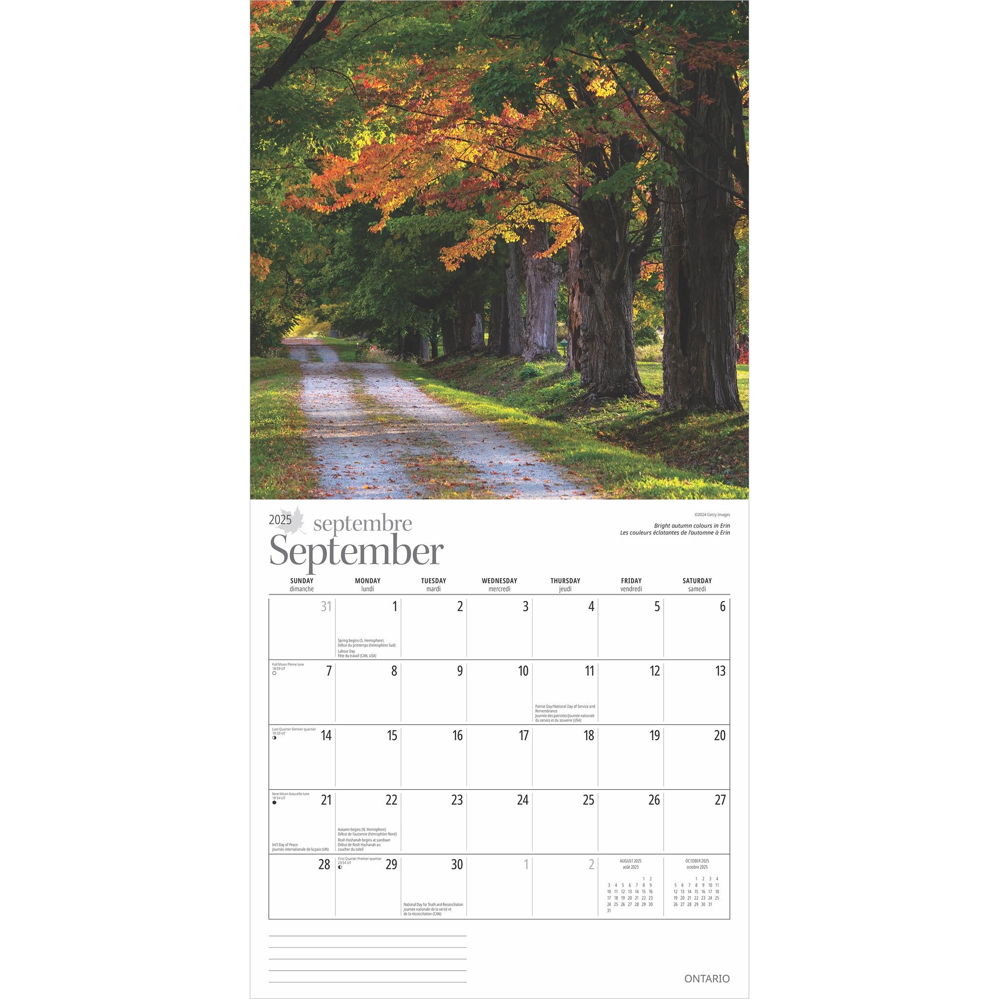 Ontario Wall 2025 Calendar