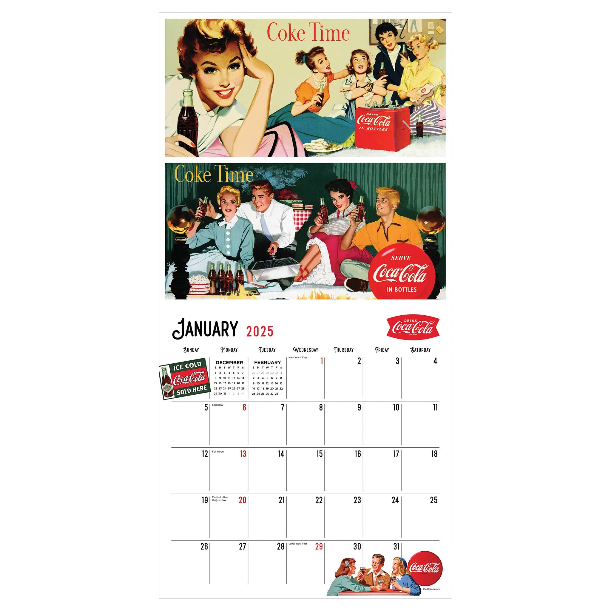 Coca Cola Vintage Nostalgia Wall 2025 Calendar - Online Exclusive