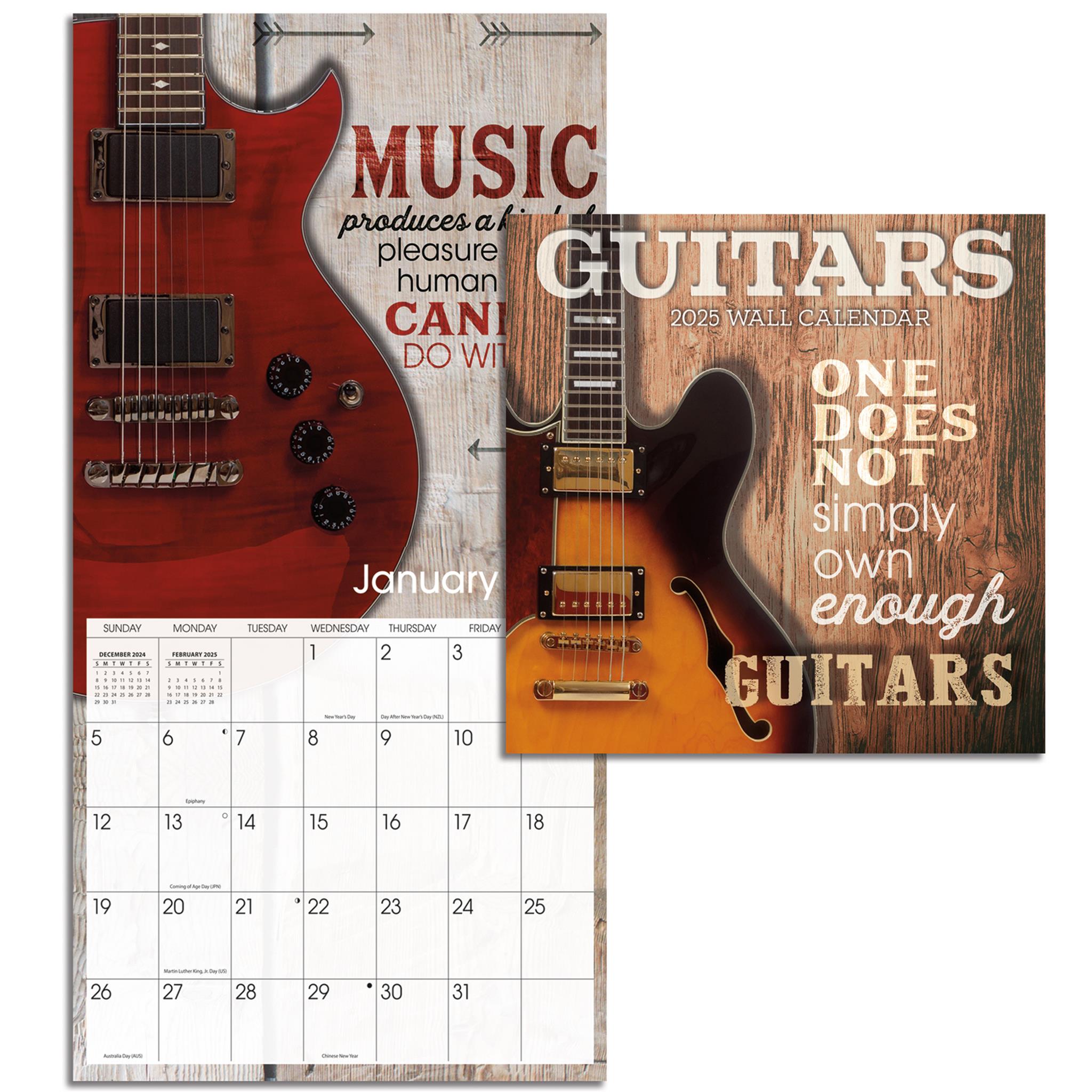 Guitars Mini 2025 Calendar