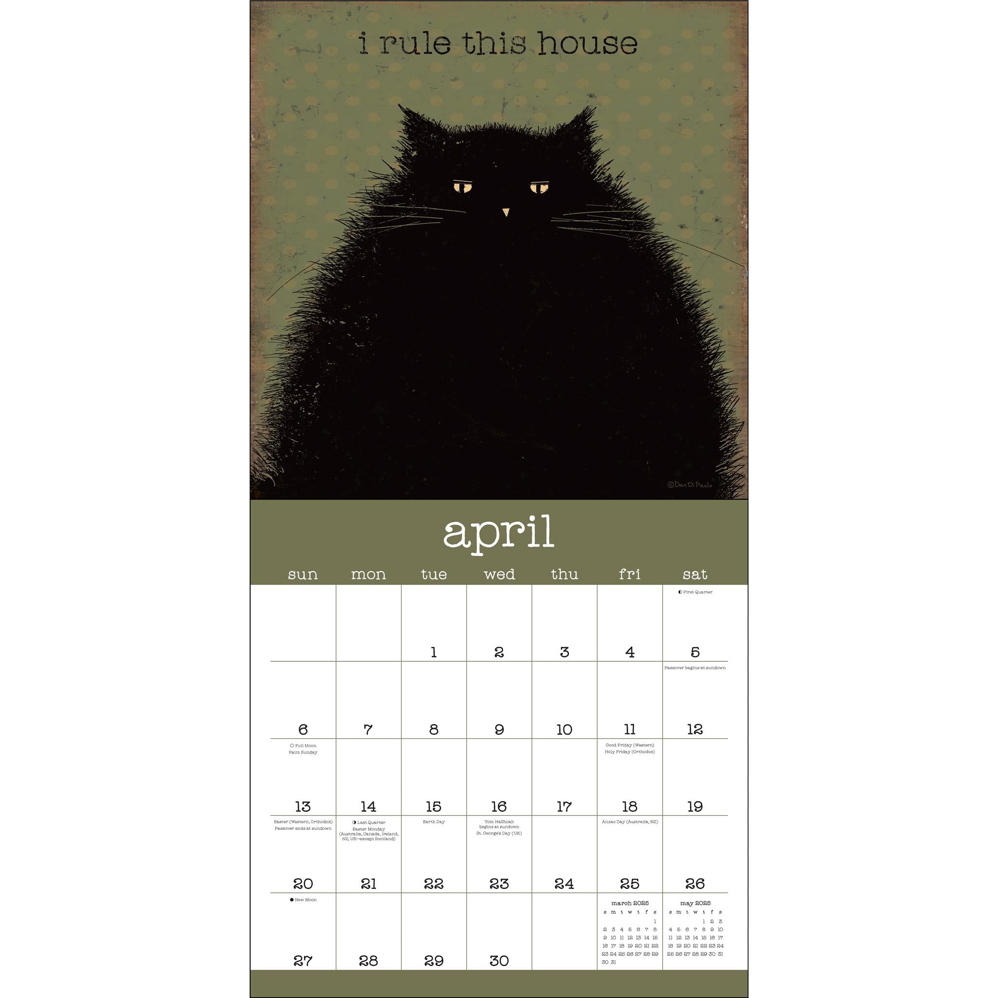 Year Of Snarky Cats Wall 2025 Calendar