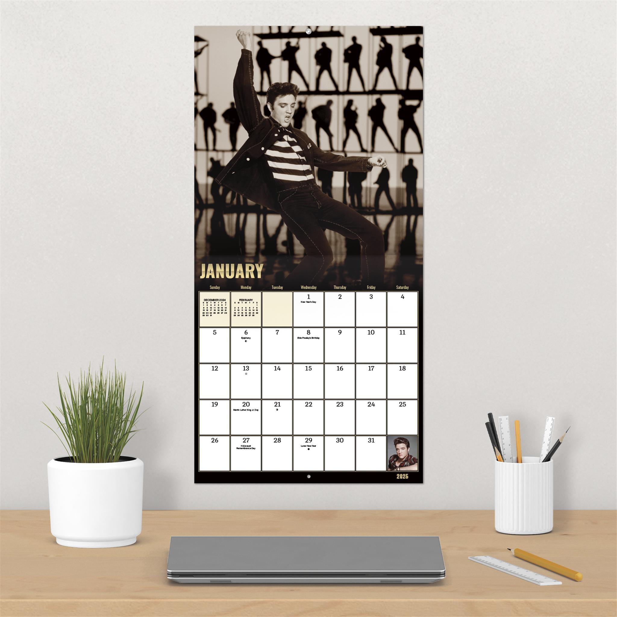 Elvis Presley Exclusive with Print Wall 2025 Calendar