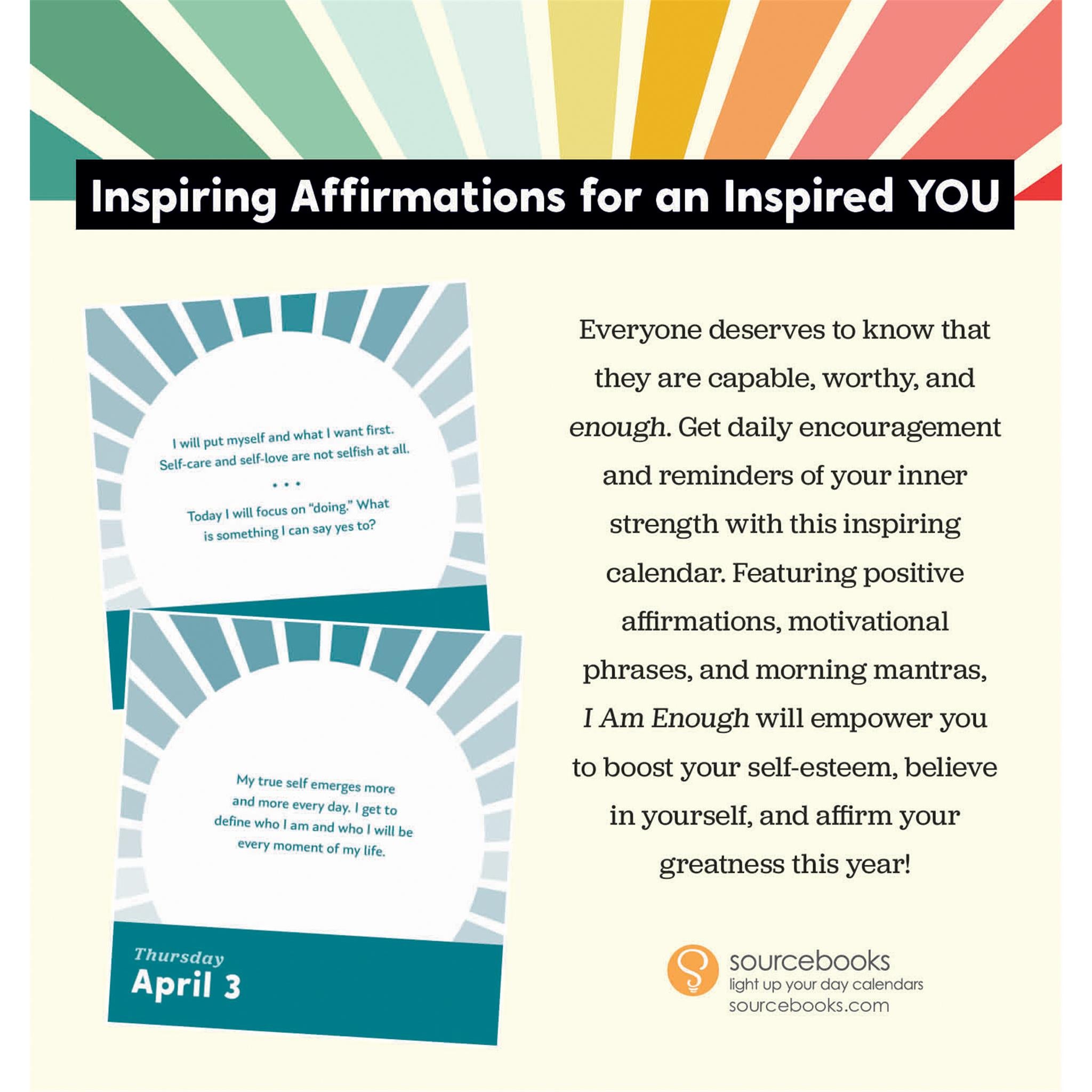 I Am Enough Affirmations Box 2025 Calendar - Online Exclusive