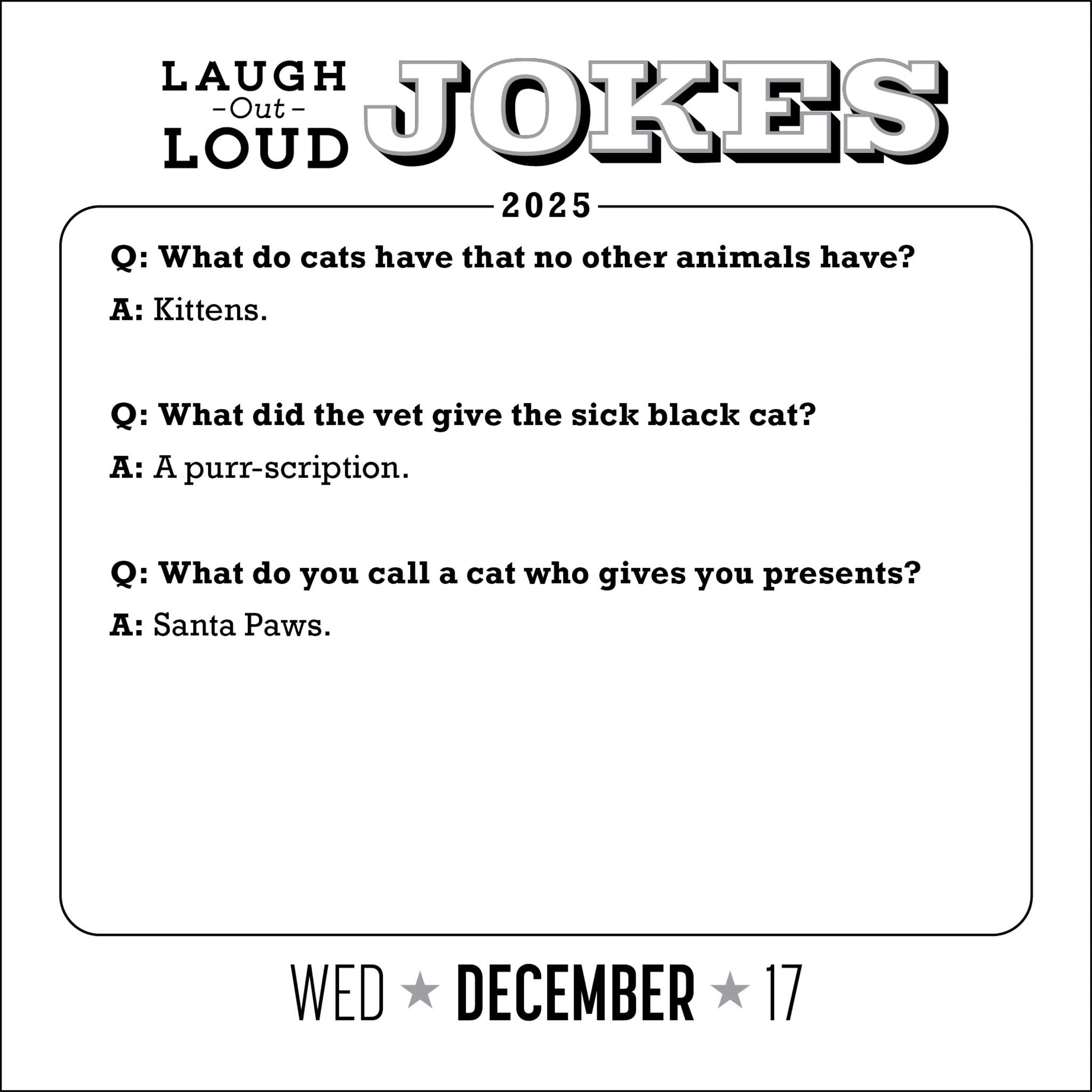 Laugh Out Loud Jokes Box 2025 Calendar - Online Exclusive