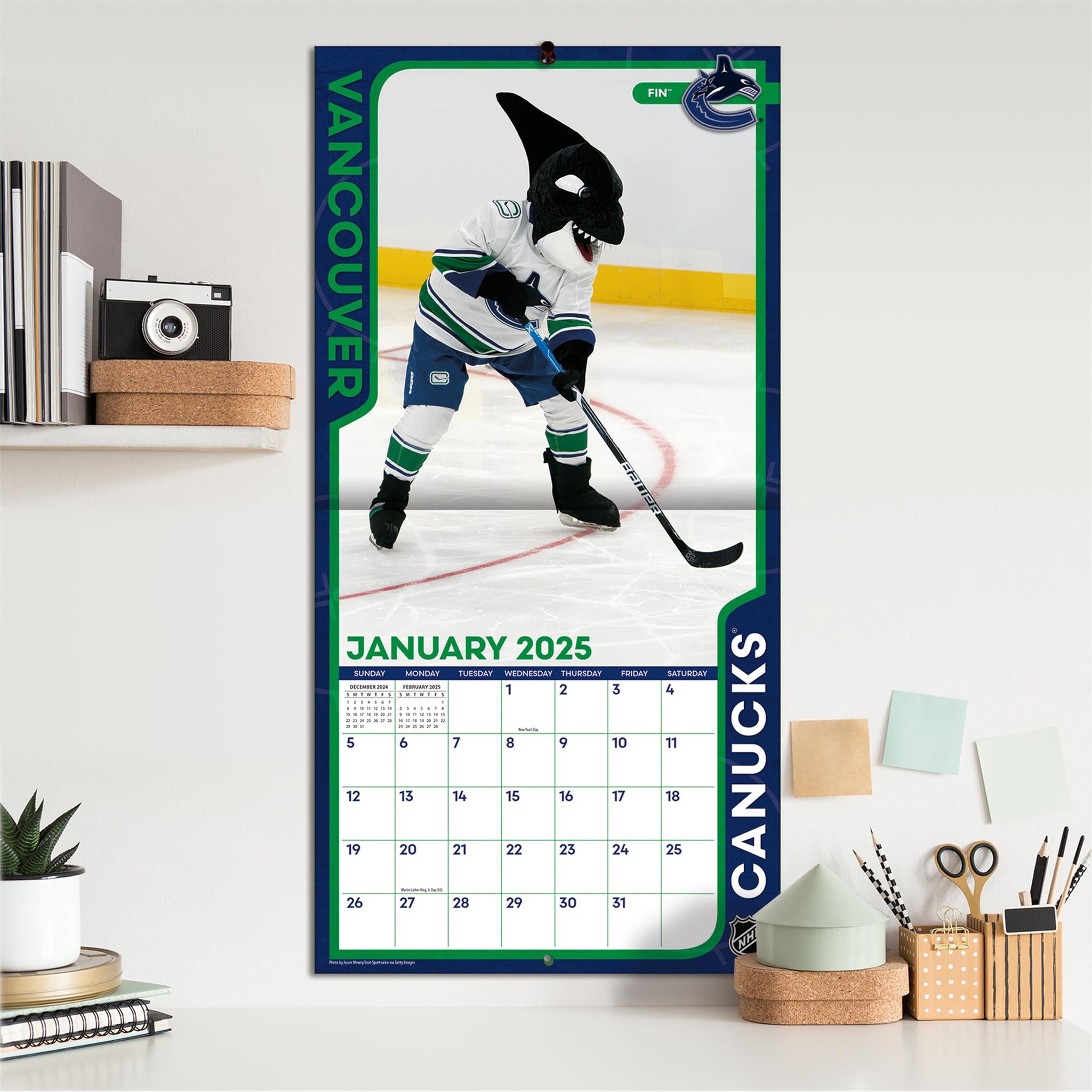 NHL Mascot Wall 2025 Calendar