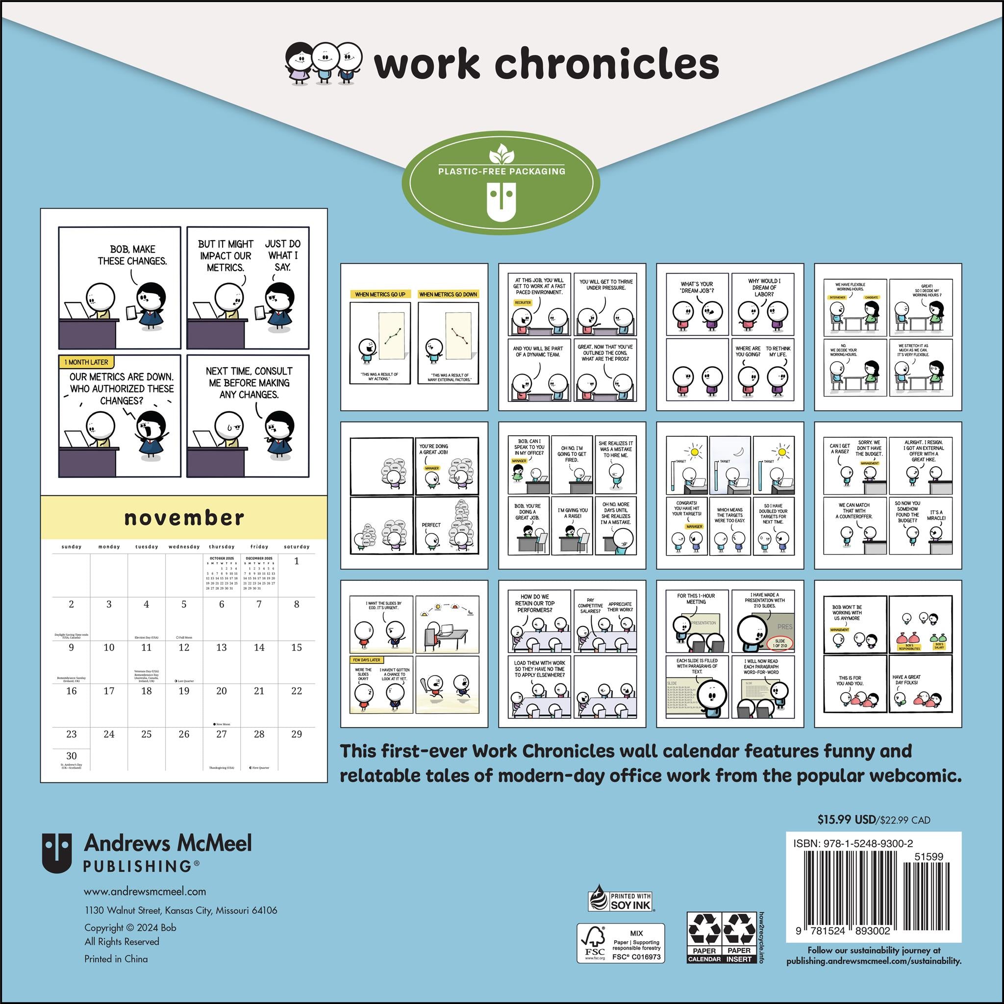 Work Chronicles Wall 2025 Calendar