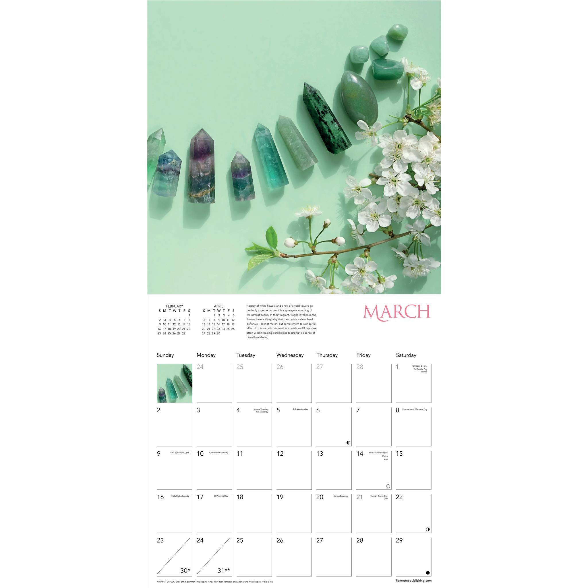 Healing Crystals Wall 2025 Calendar - Online Exclusive