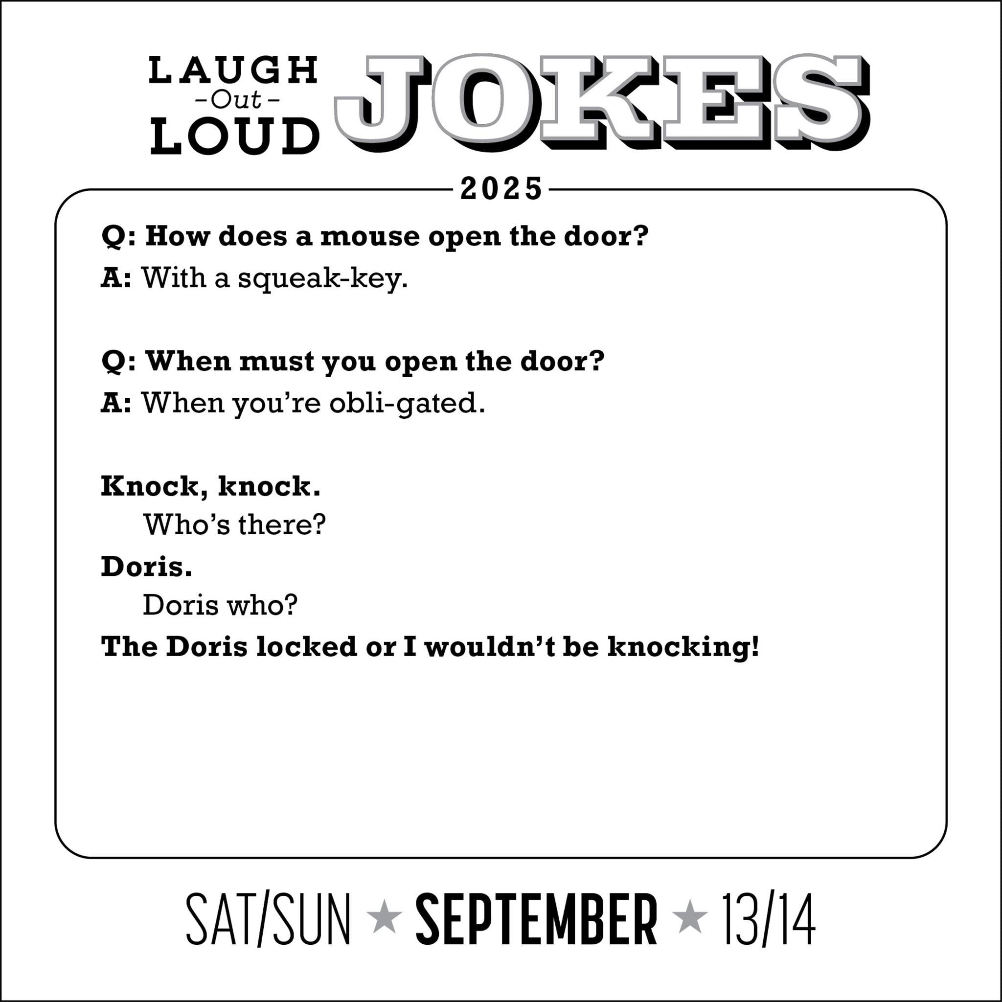 Laugh Out Loud Jokes Box 2025 Calendar - Online Exclusive