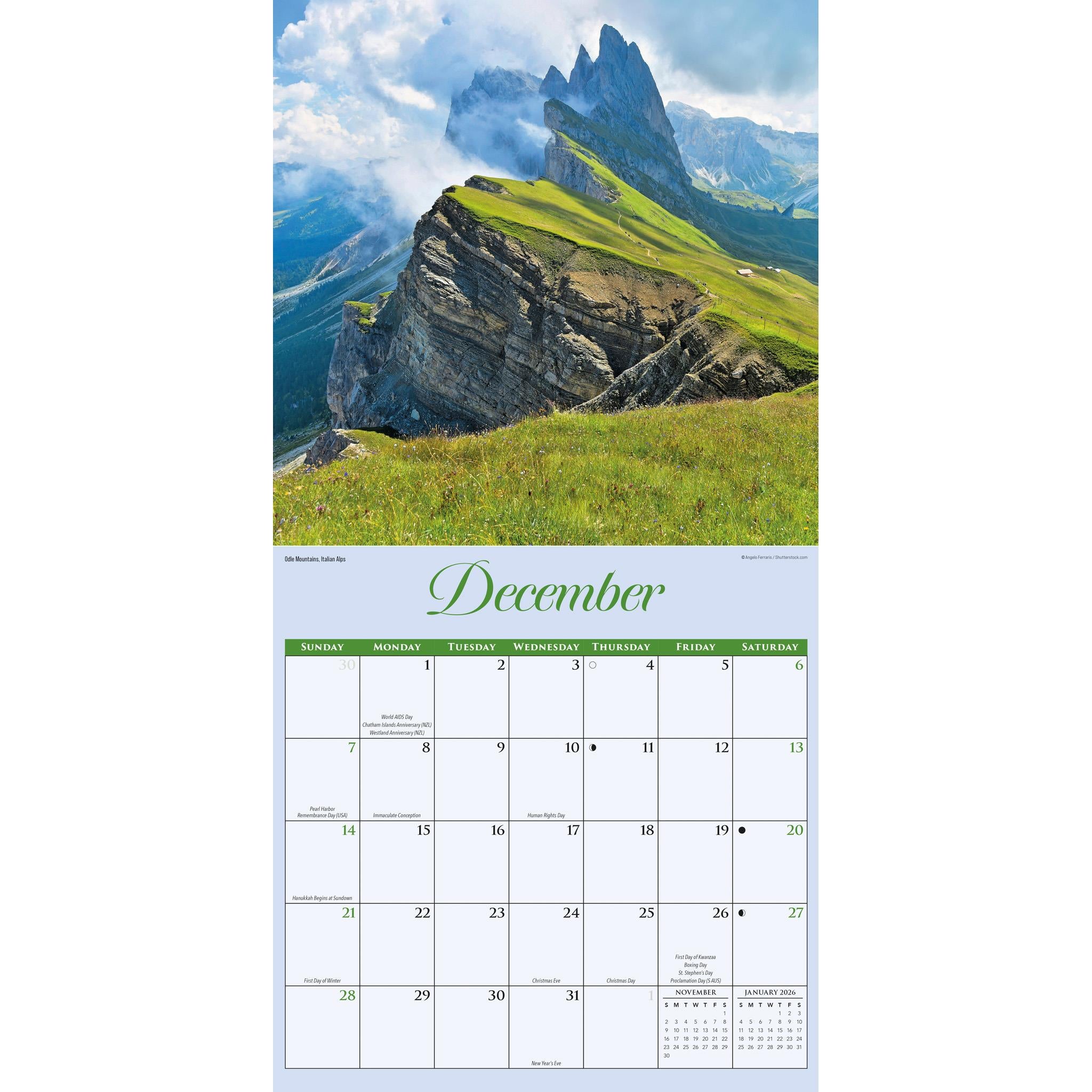 Natures Wonders Wall 2025 Calendar