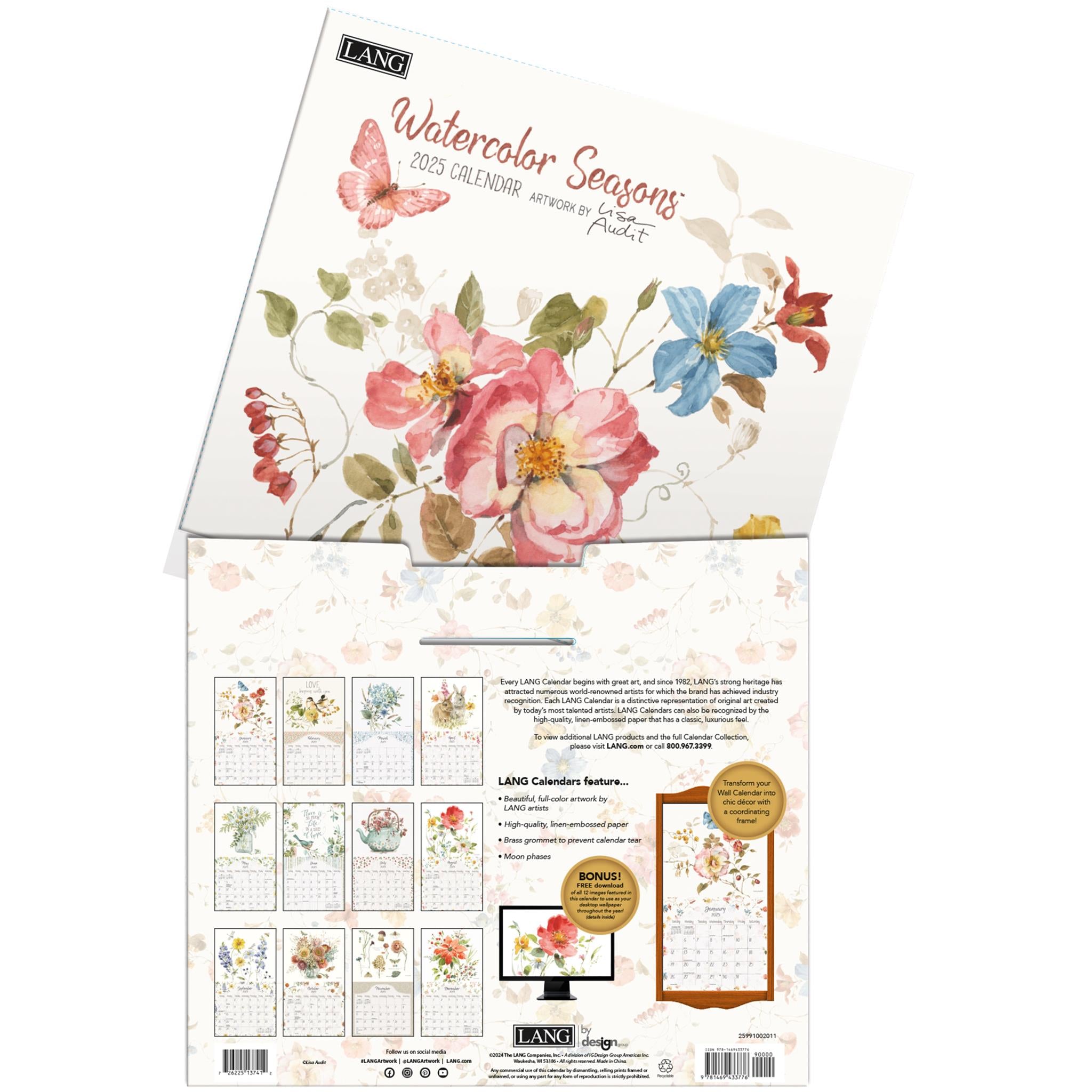 Watercolor Seasons Wall 2025 Calendar - Online Exclusive