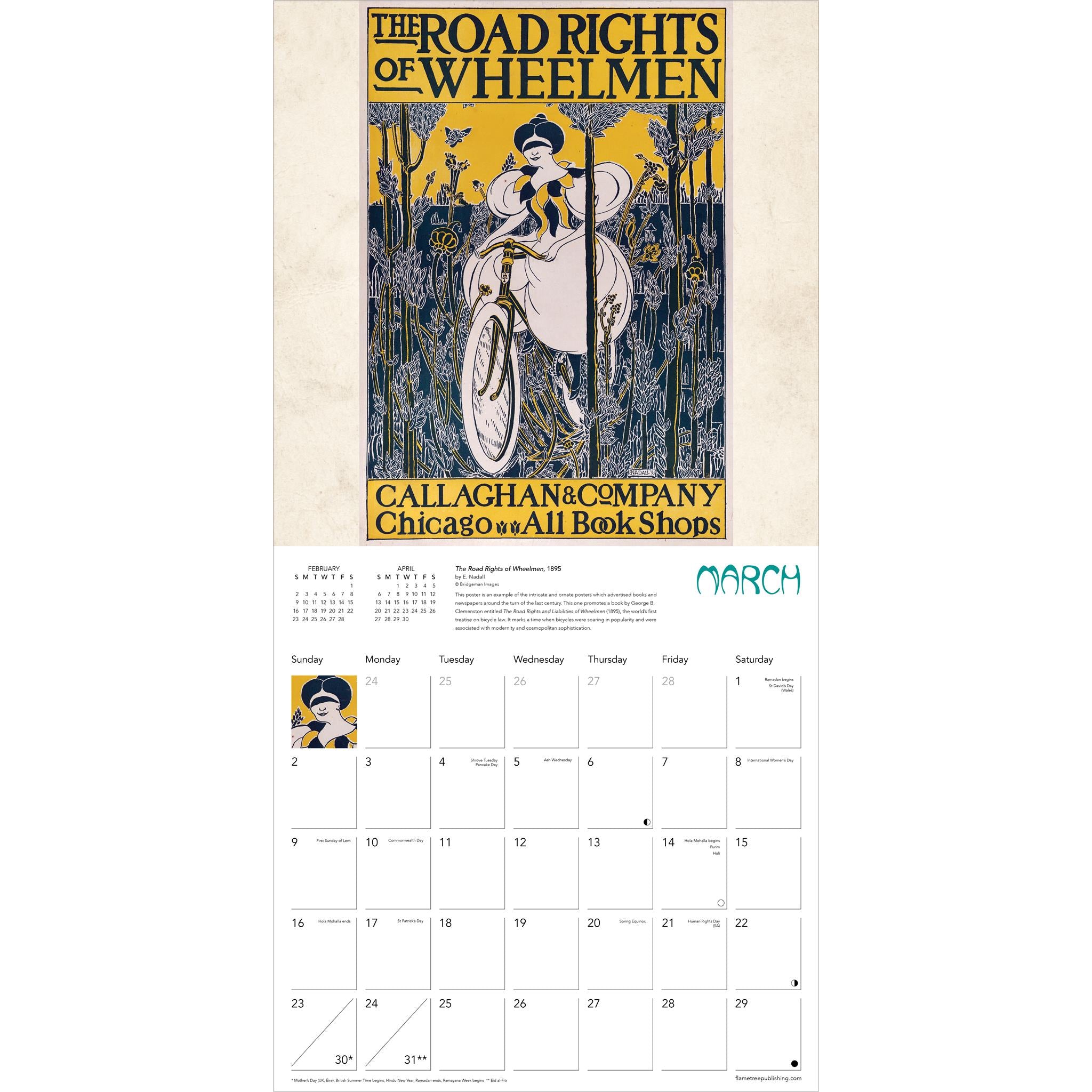 Art Nouveau Posters Wall 2025 Calendar