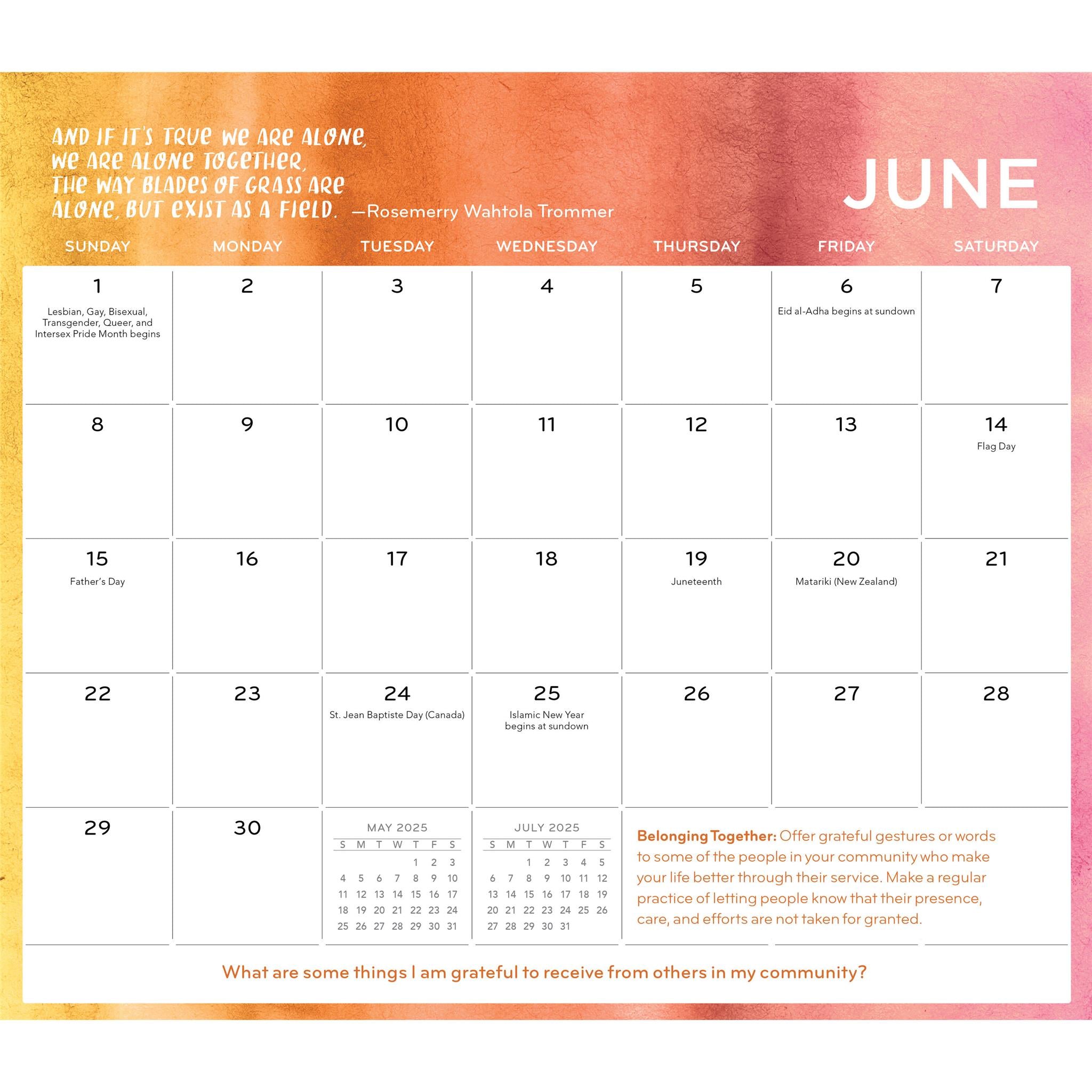 Everyday Gratitude Magnetic Mini 2025 Calendar - Online Exclusive