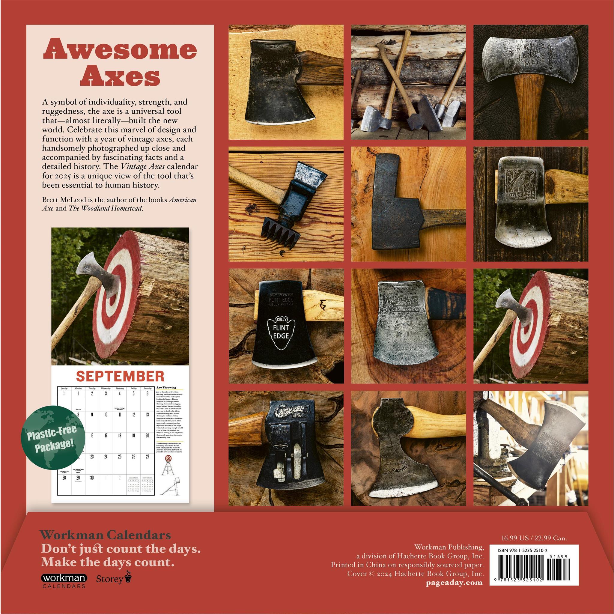 Vintage Axes Wall 2025 Calendar - Online Exclusive