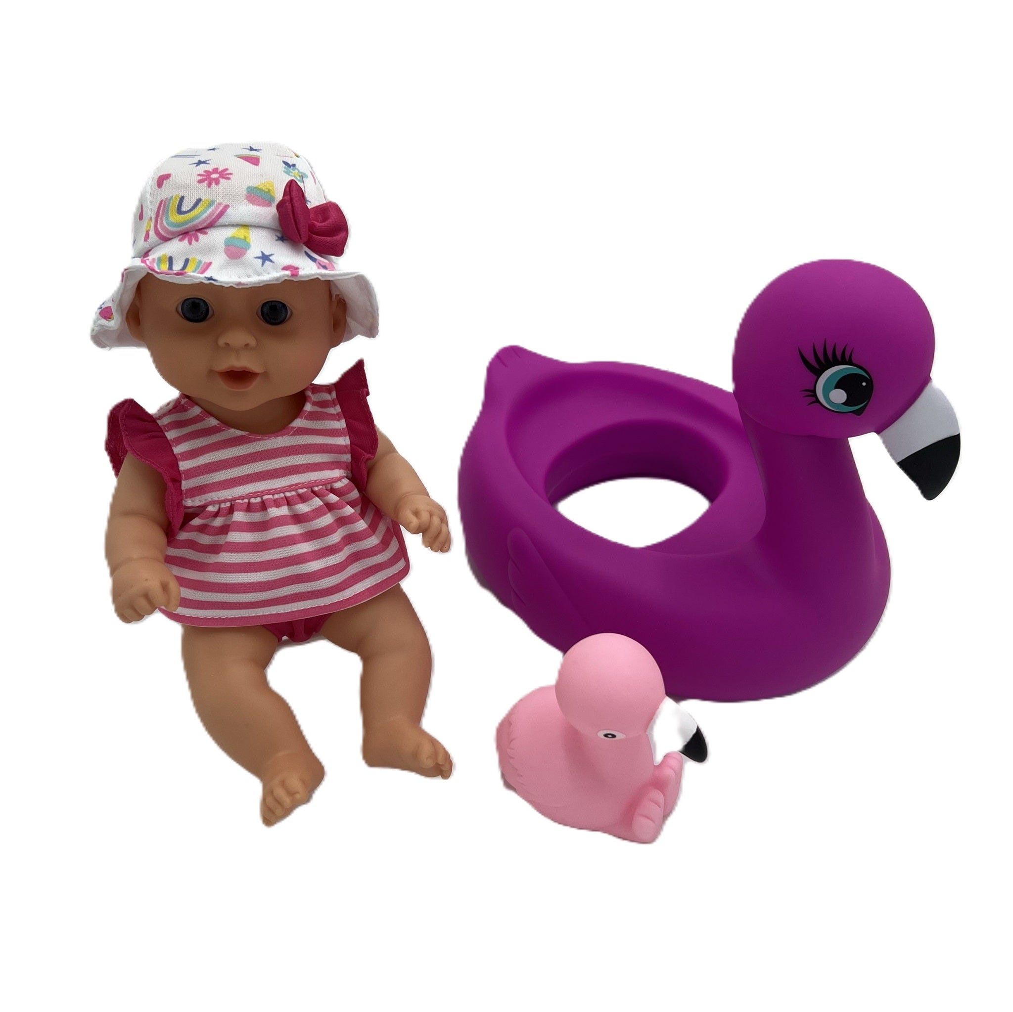 Bath Time 10in Baby Doll with Assorted Floaties