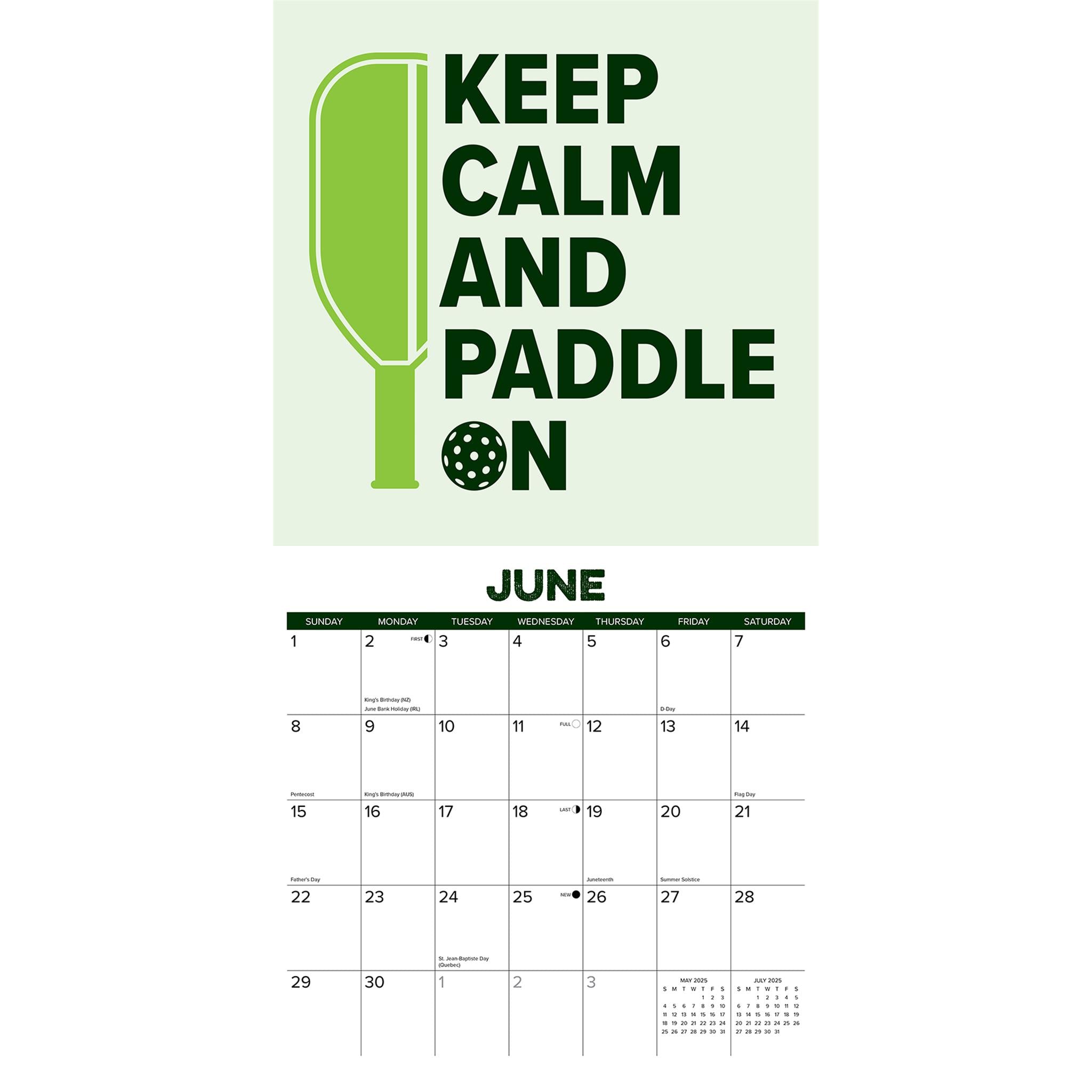 Pickleball Wall 2025 Calendar - Online Exclusive