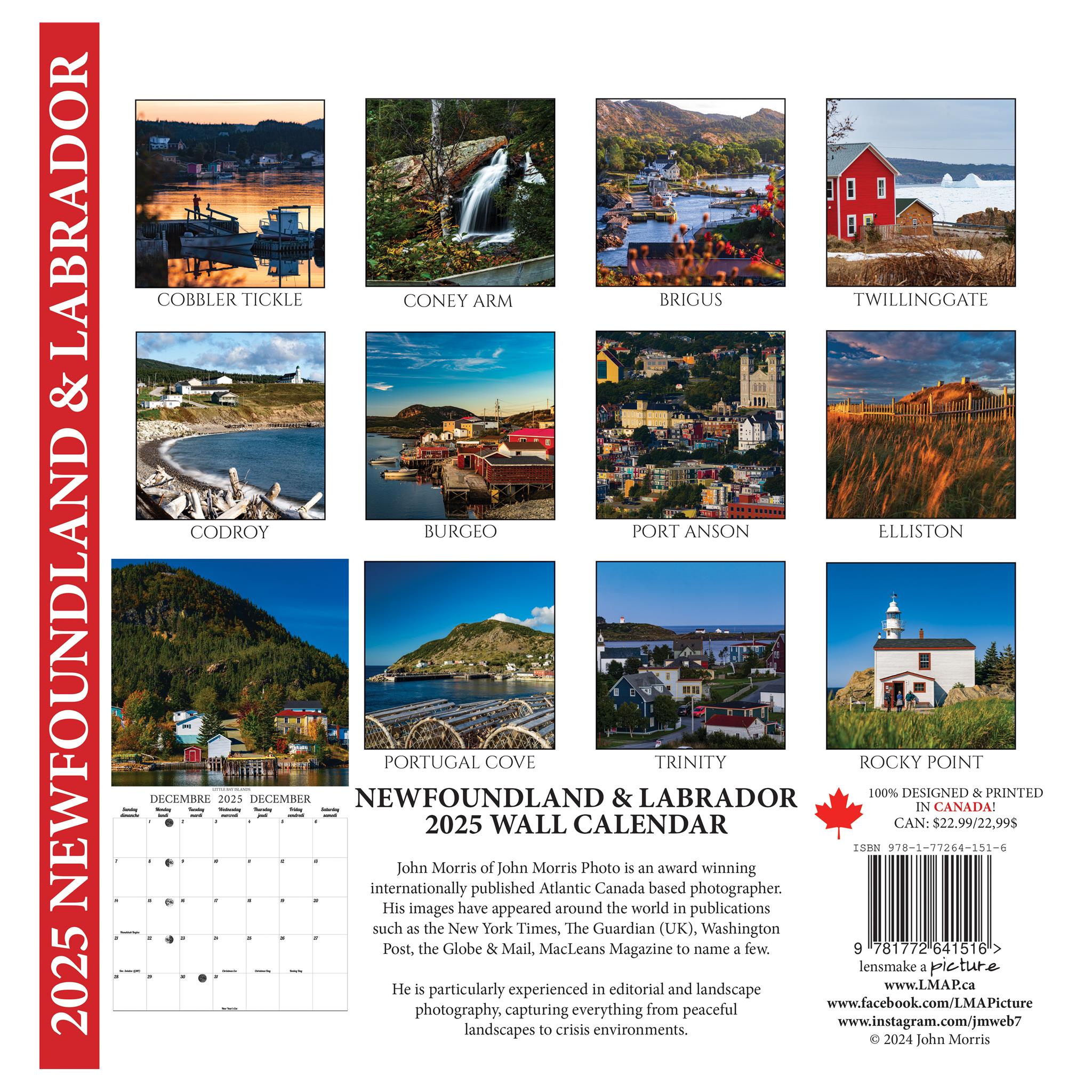 Newfoundland And Labrador Wall 2025 Calendar