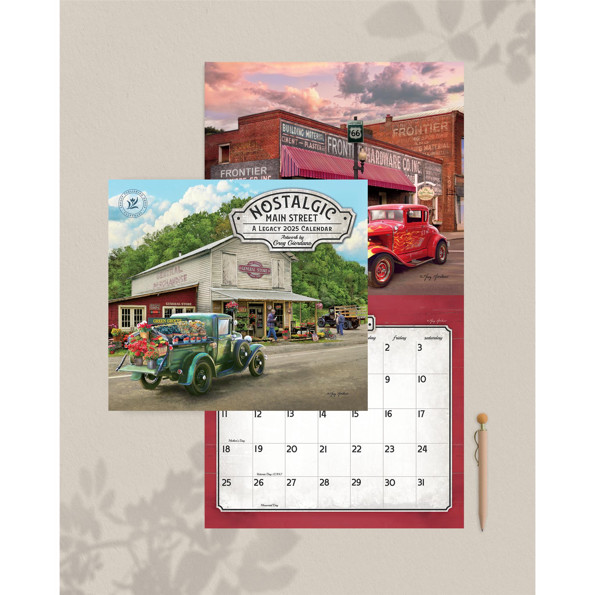 Nostalgic Main Street Wall 2025 Calendar - Online Exclusive