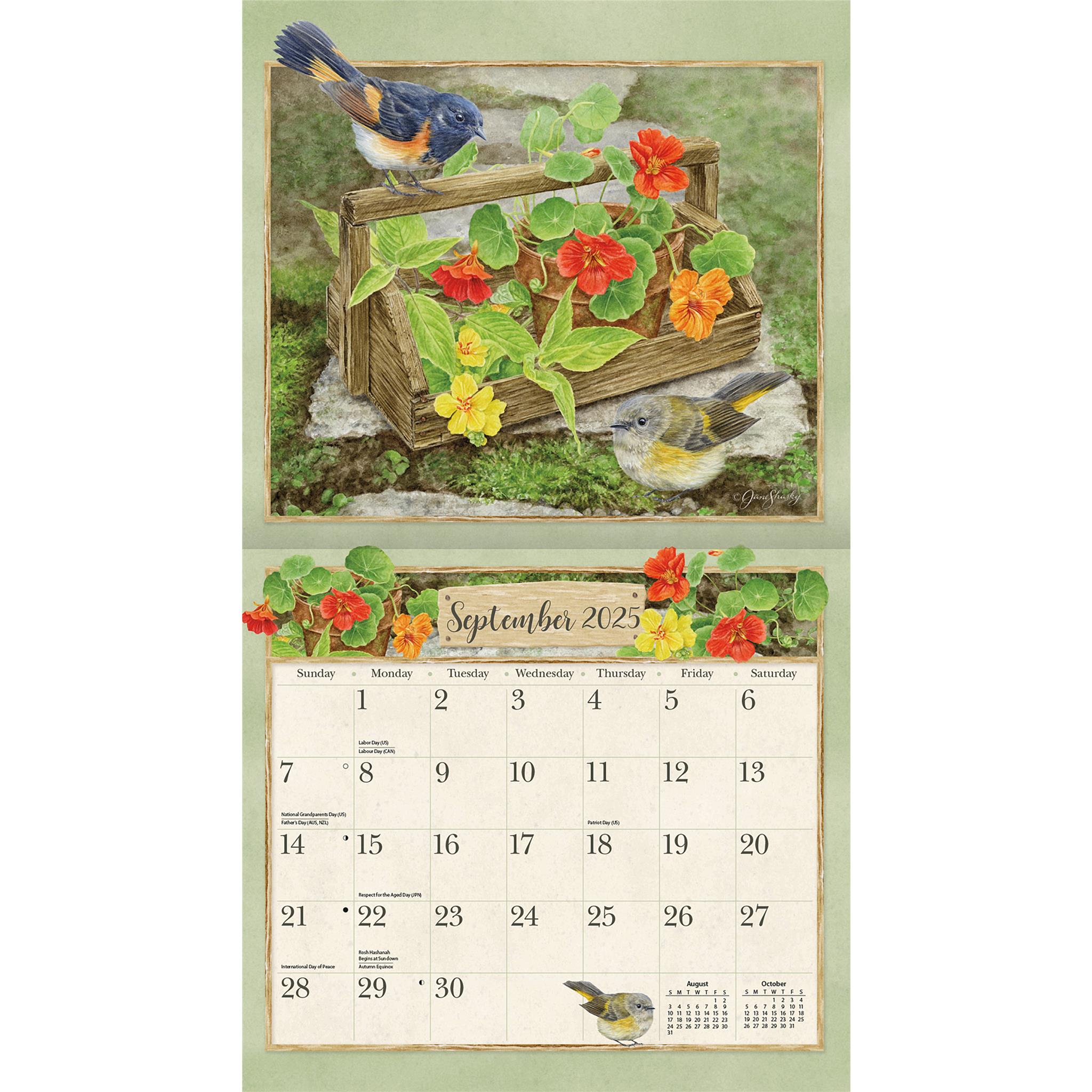 Birds In The Garden Wall 2025 Calendar - Online Exclusive