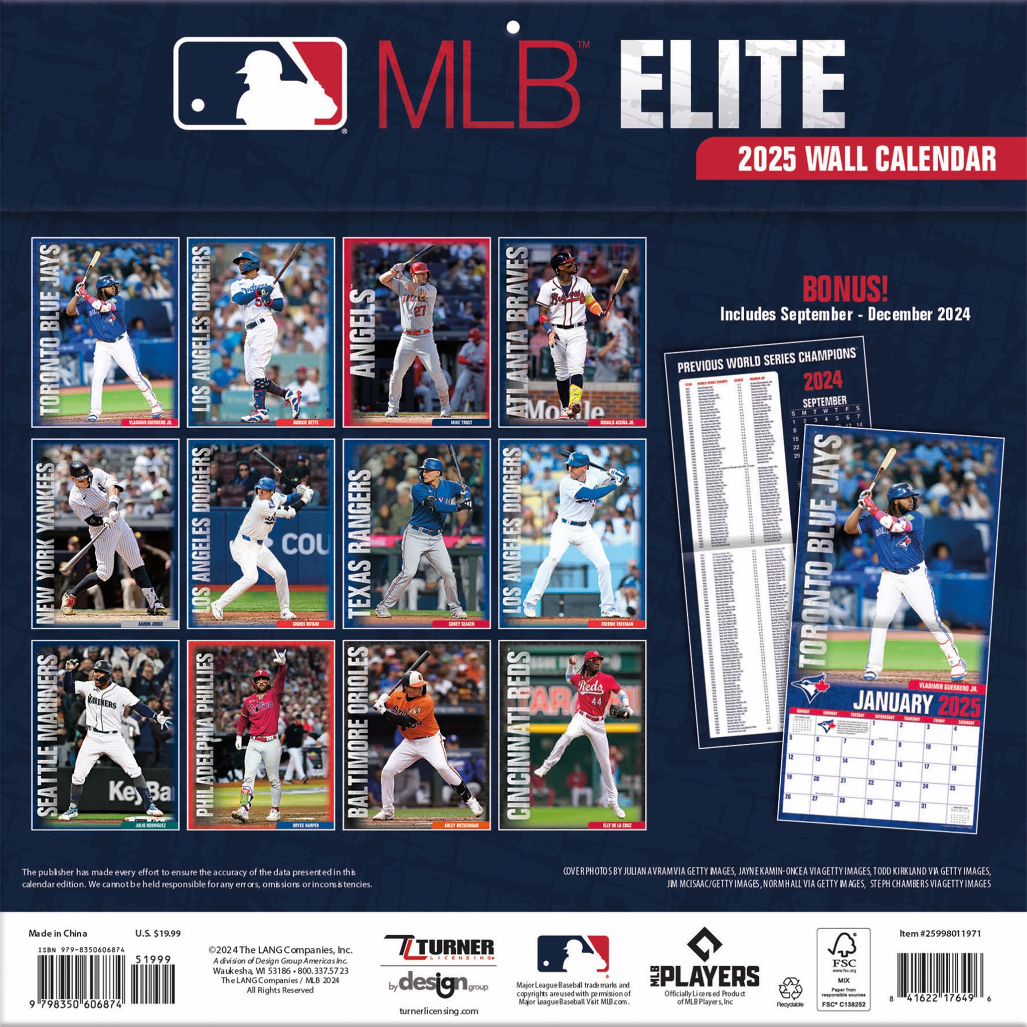 MLB Elite Wall 2025 Calendar