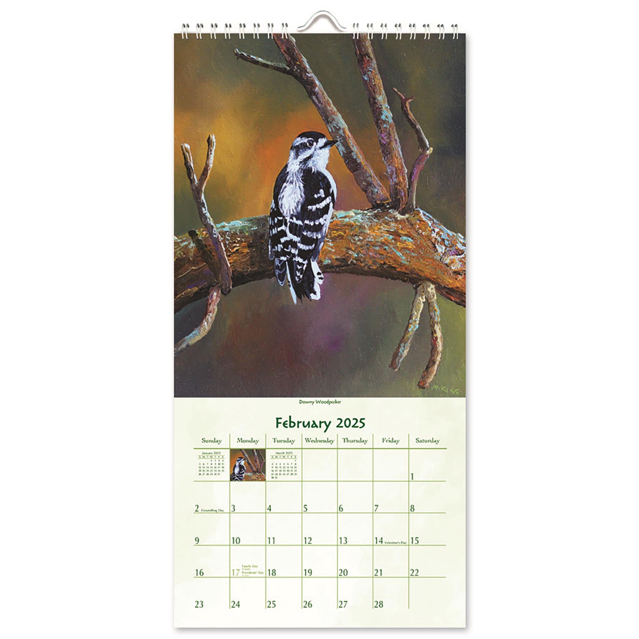 Feathered Friends Slim 2025 Calendar