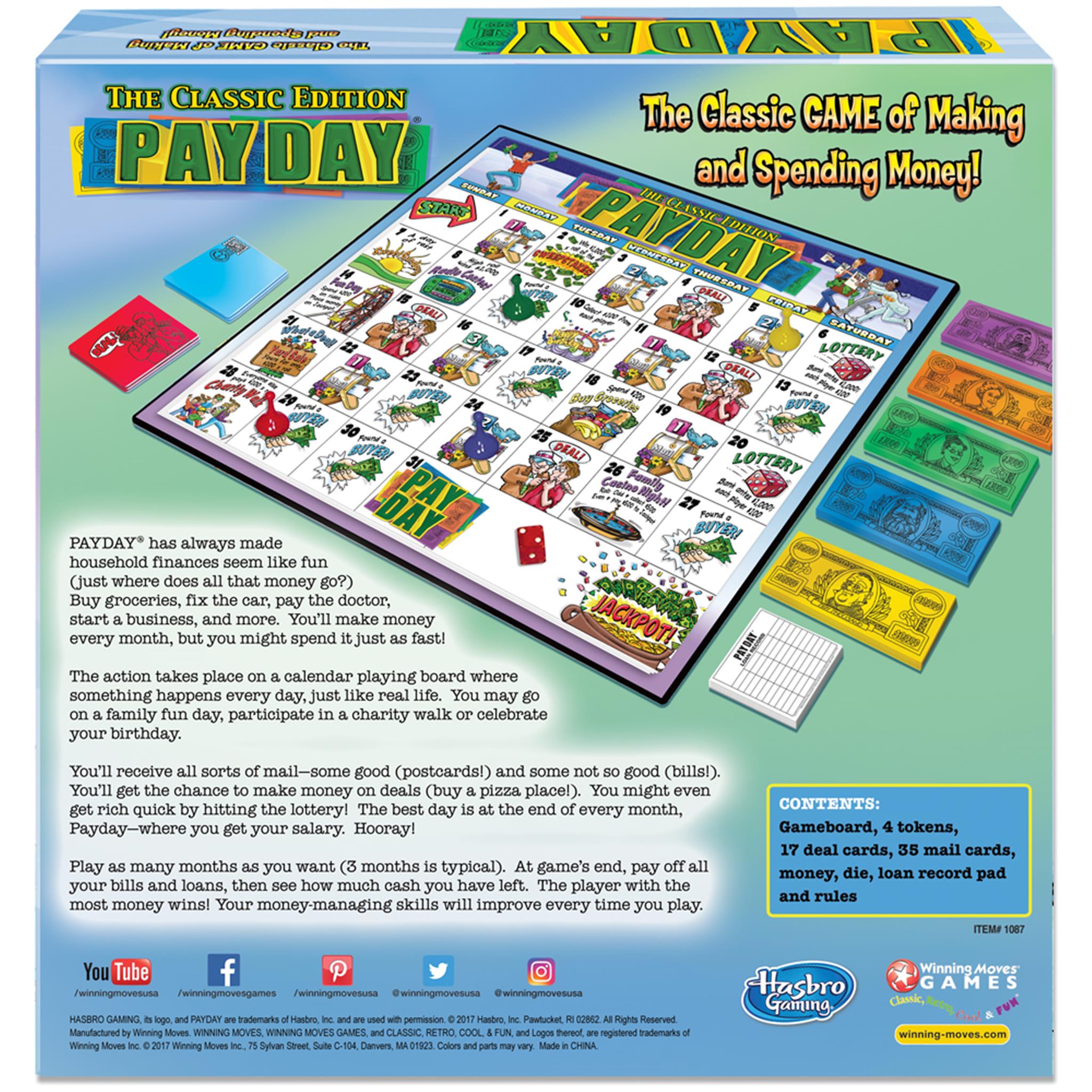 Pay Day Family Board Game by Winning Moves - Calendar Club 714043010871