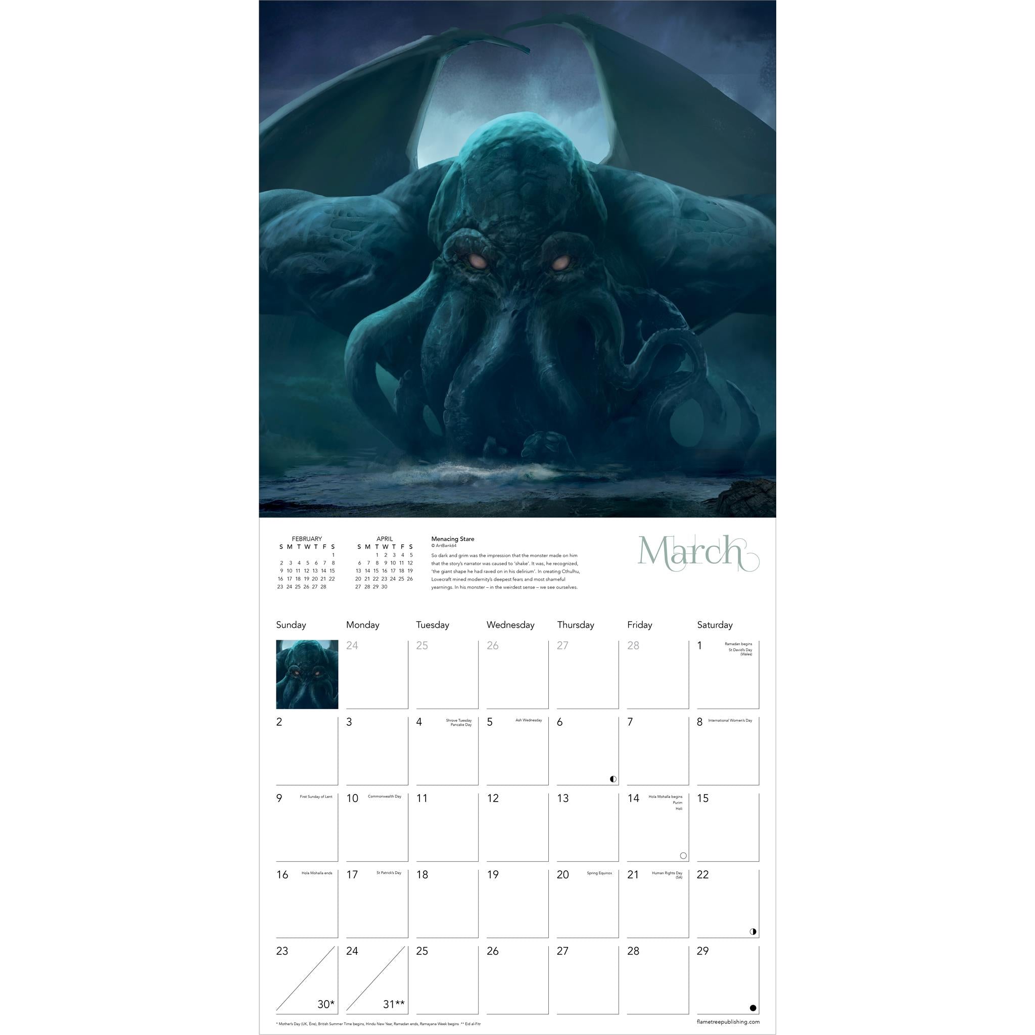 Cthulhu Wall 2025 Calendar - Online Exclusive