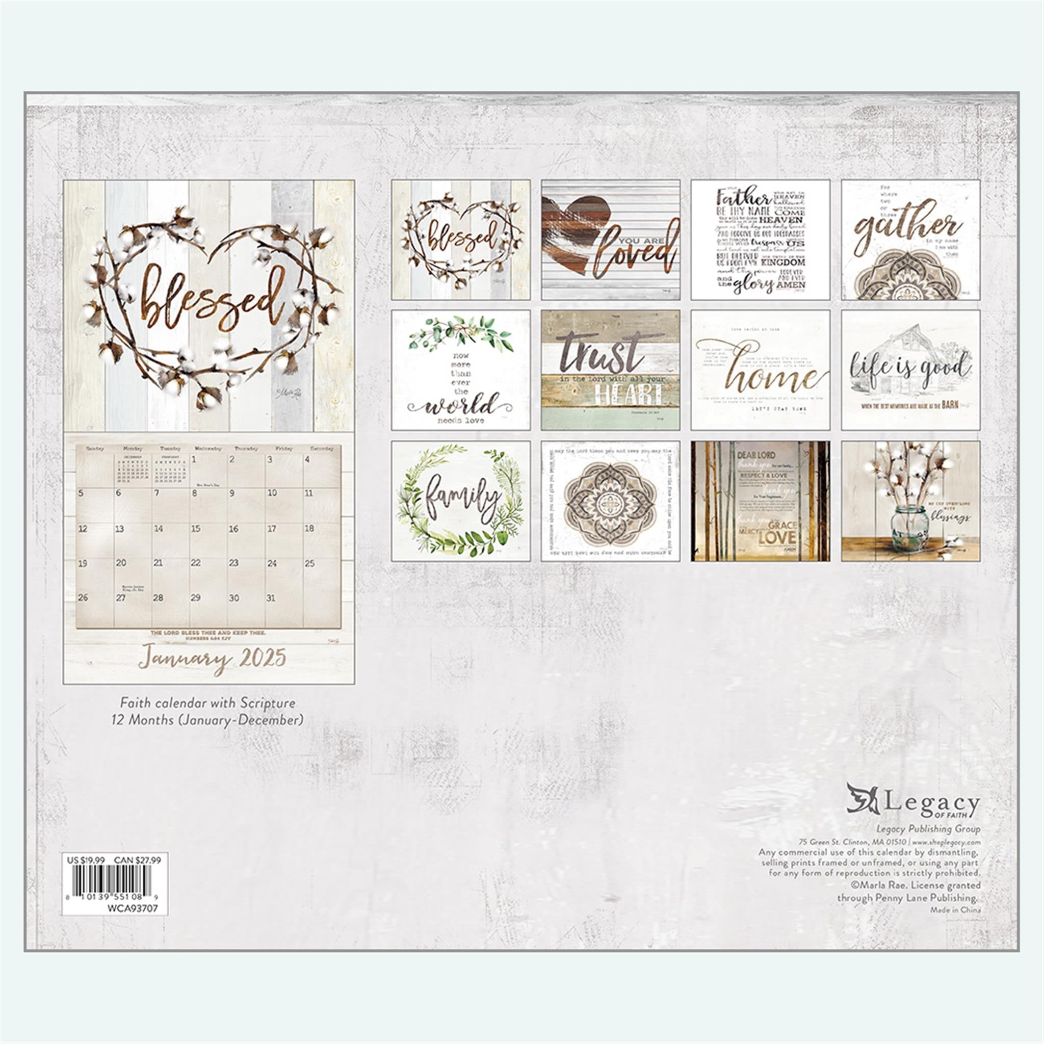 Faith And Family Wall 2025 Calendar - Online Exclusive