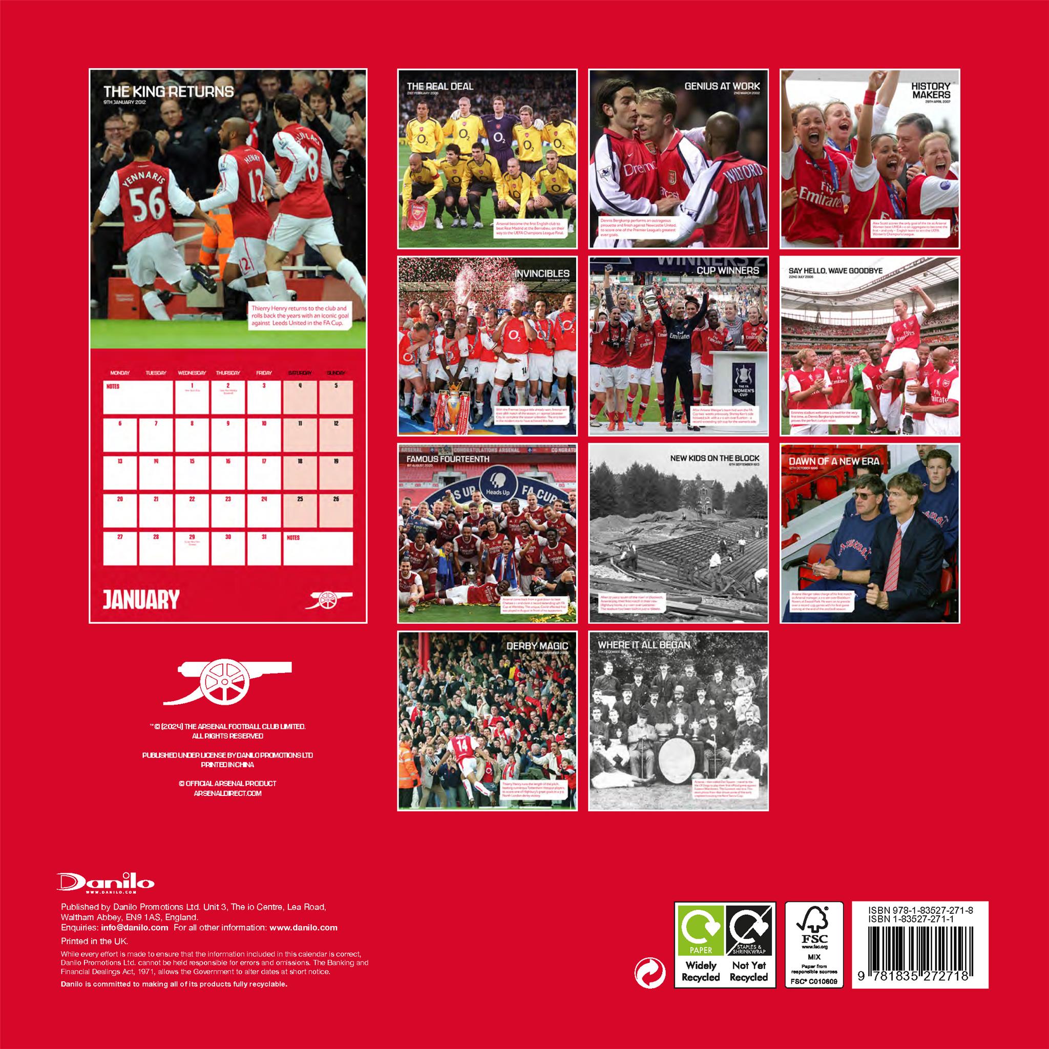 Arsenal Wall 2025 Calendar