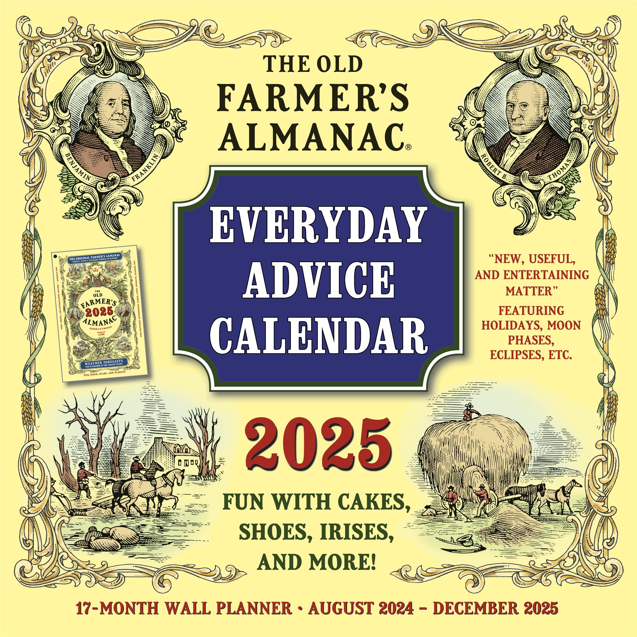 Old Farmers Almanac Everyday Advice Wall 2025 Calendar