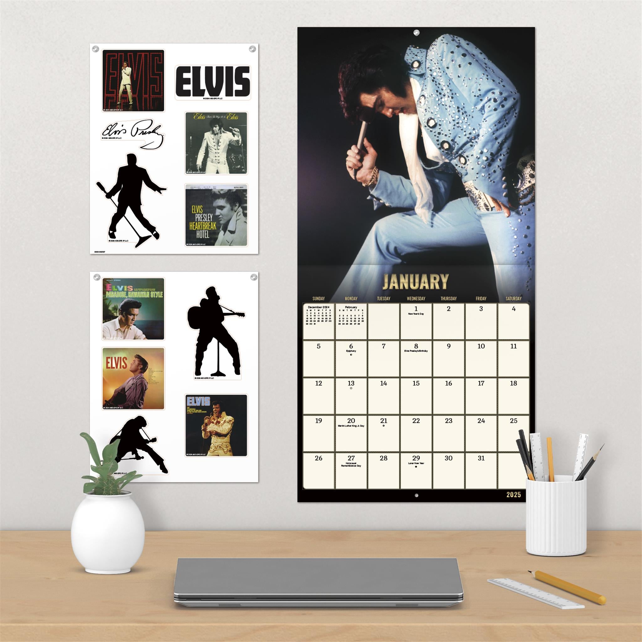 Elvis Presley Collectors Edition Wall 2025 Calendar - Online Exclusive