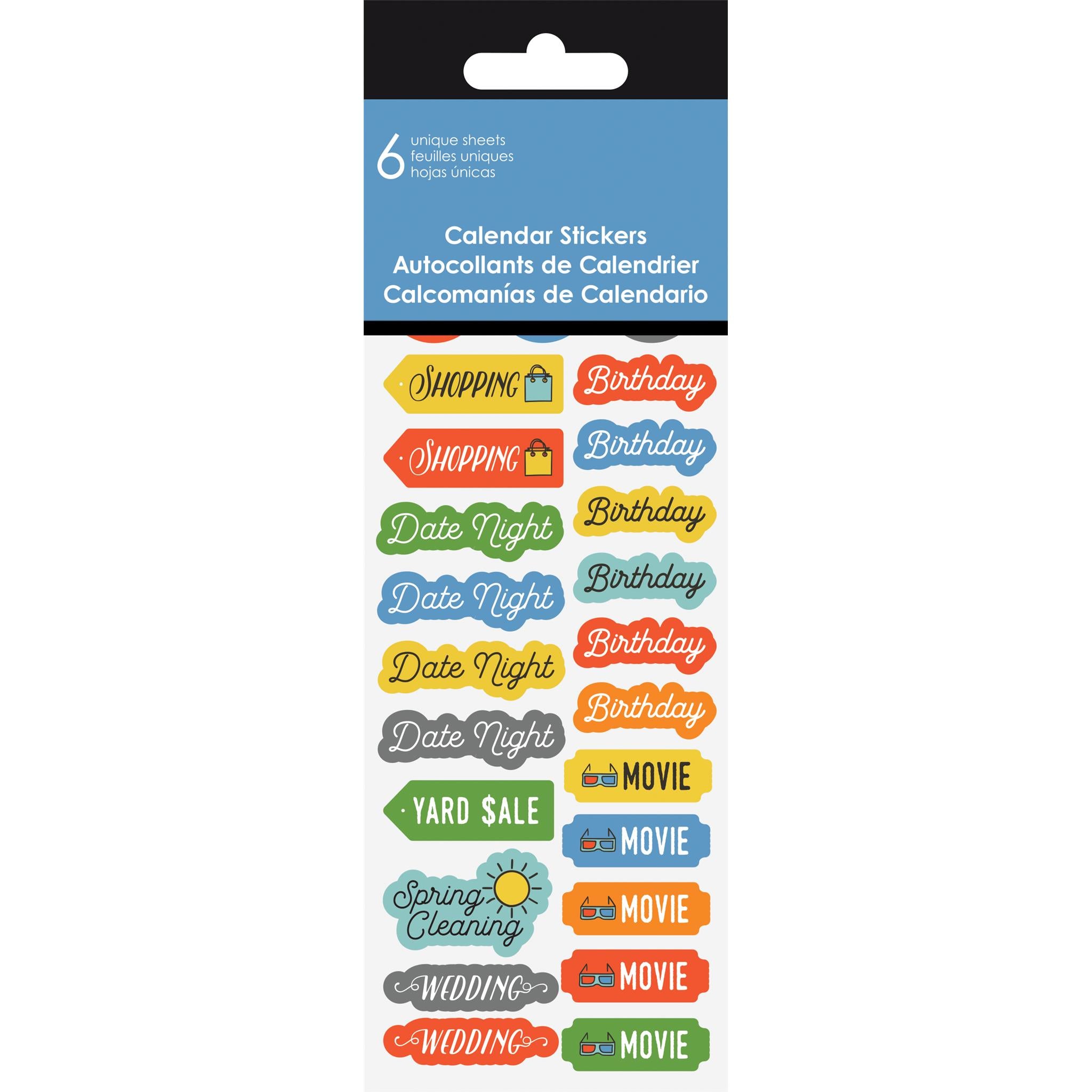 Family Calendar Reminder Stickers