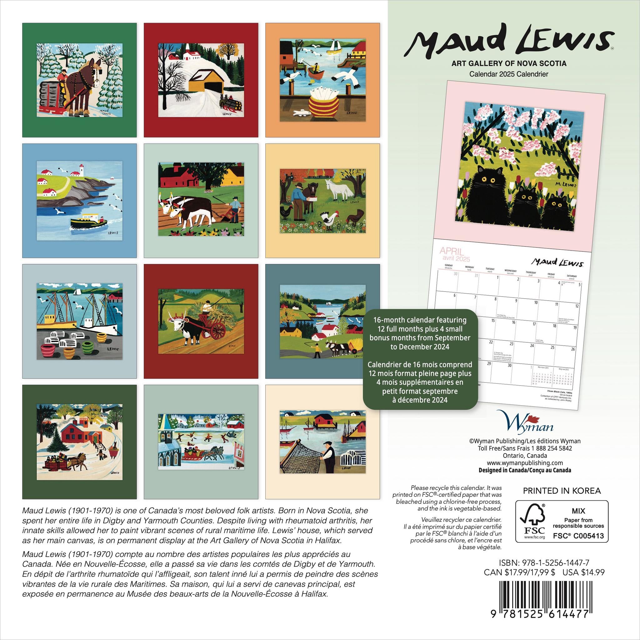 Maud Lewis Medium Mini 2025 Calendar