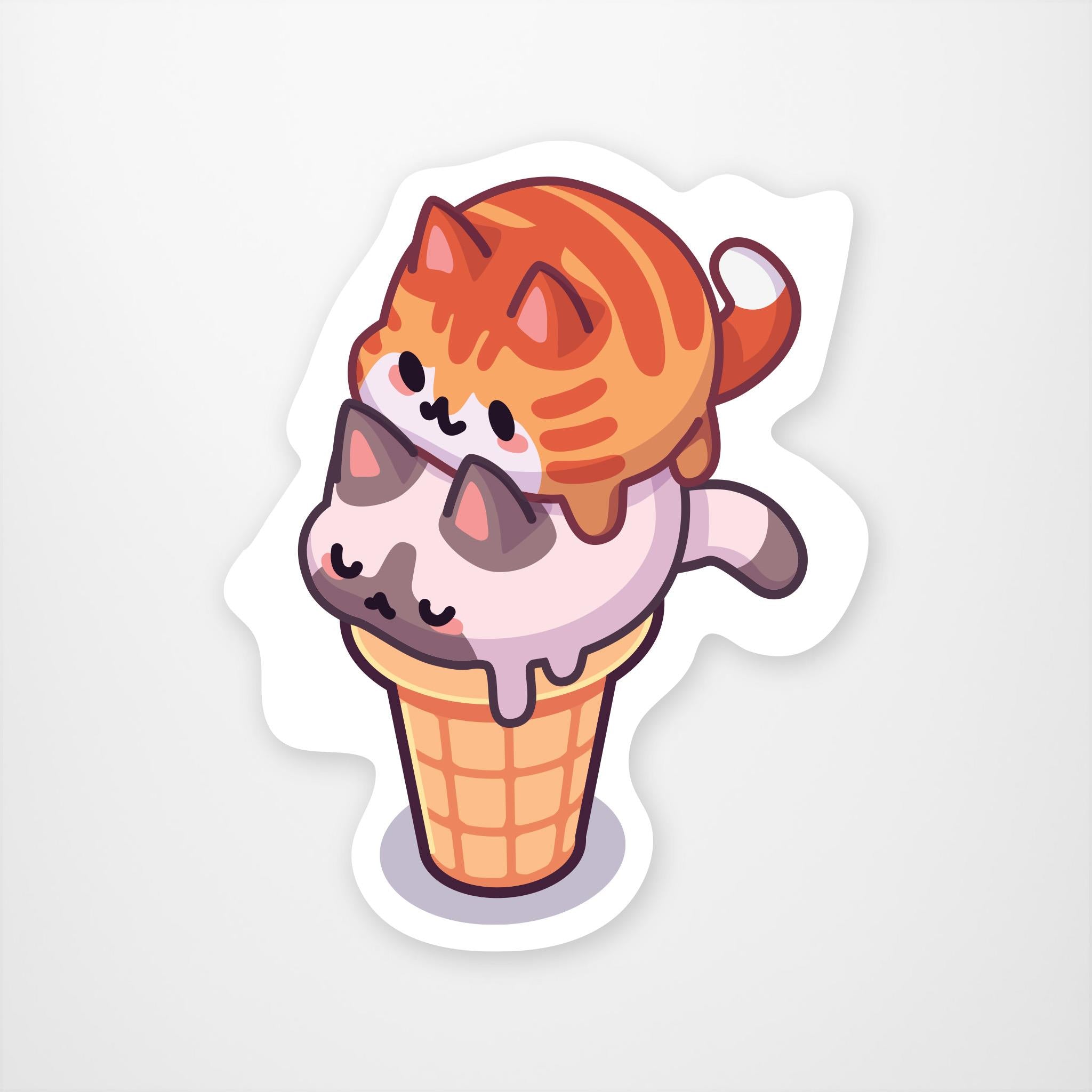 Ice Cream Kitty  Vinyl Sticker