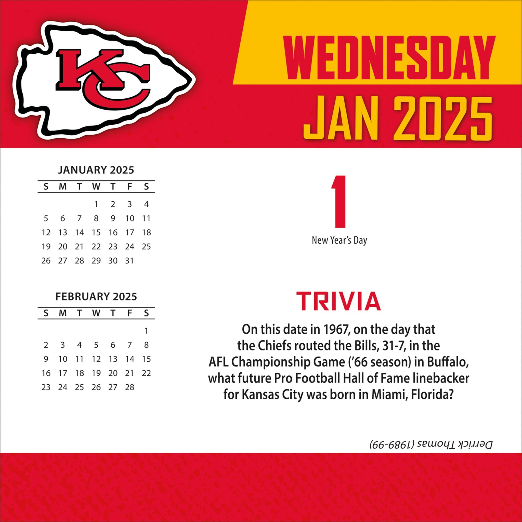 NFL Kansas City Chiefs Box 2025 Calendar - Online Exclusive