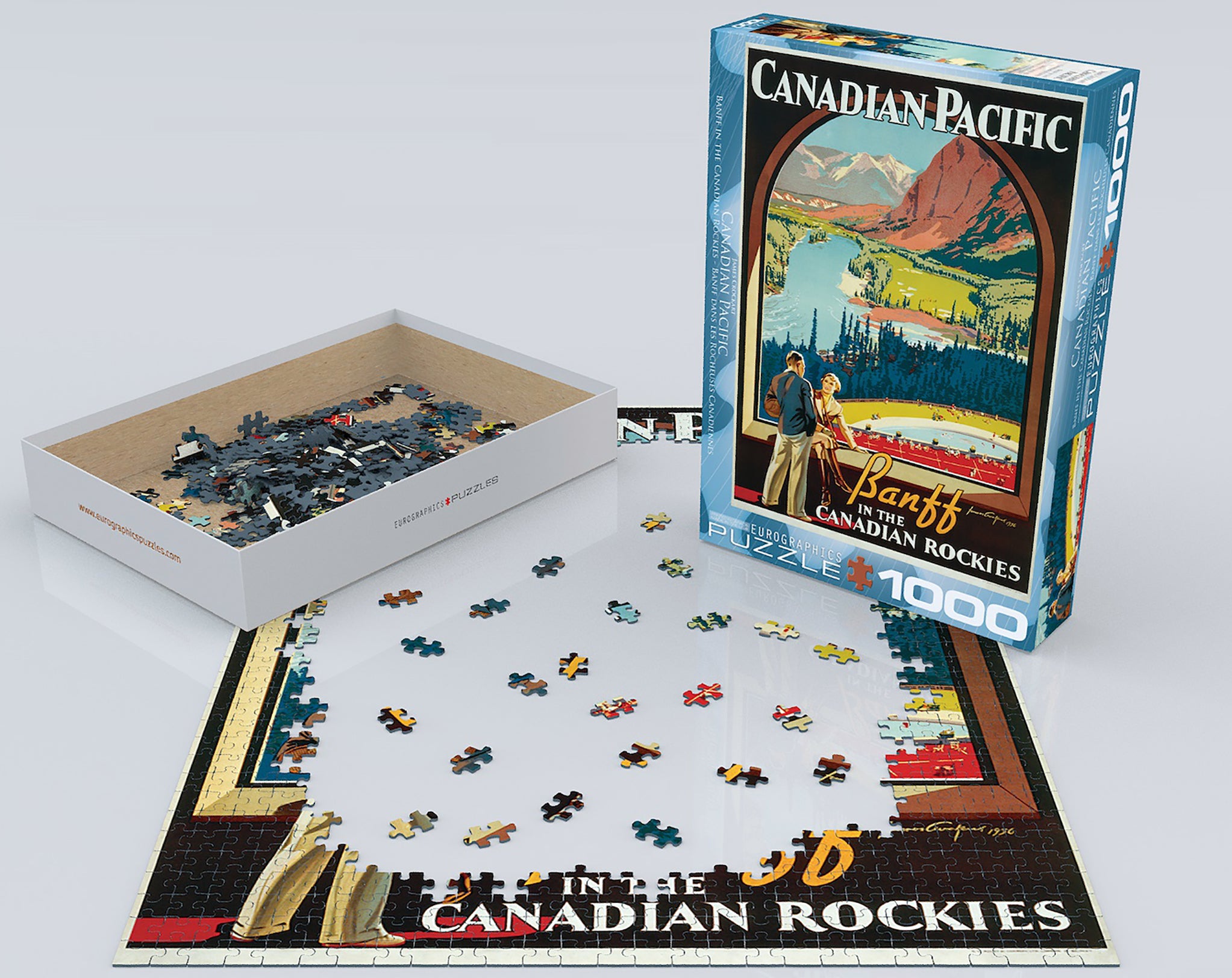 Banff in the Canadian Rockies Canadian Pacific Rail 1000 Piece Puzzle - Online Exclusive