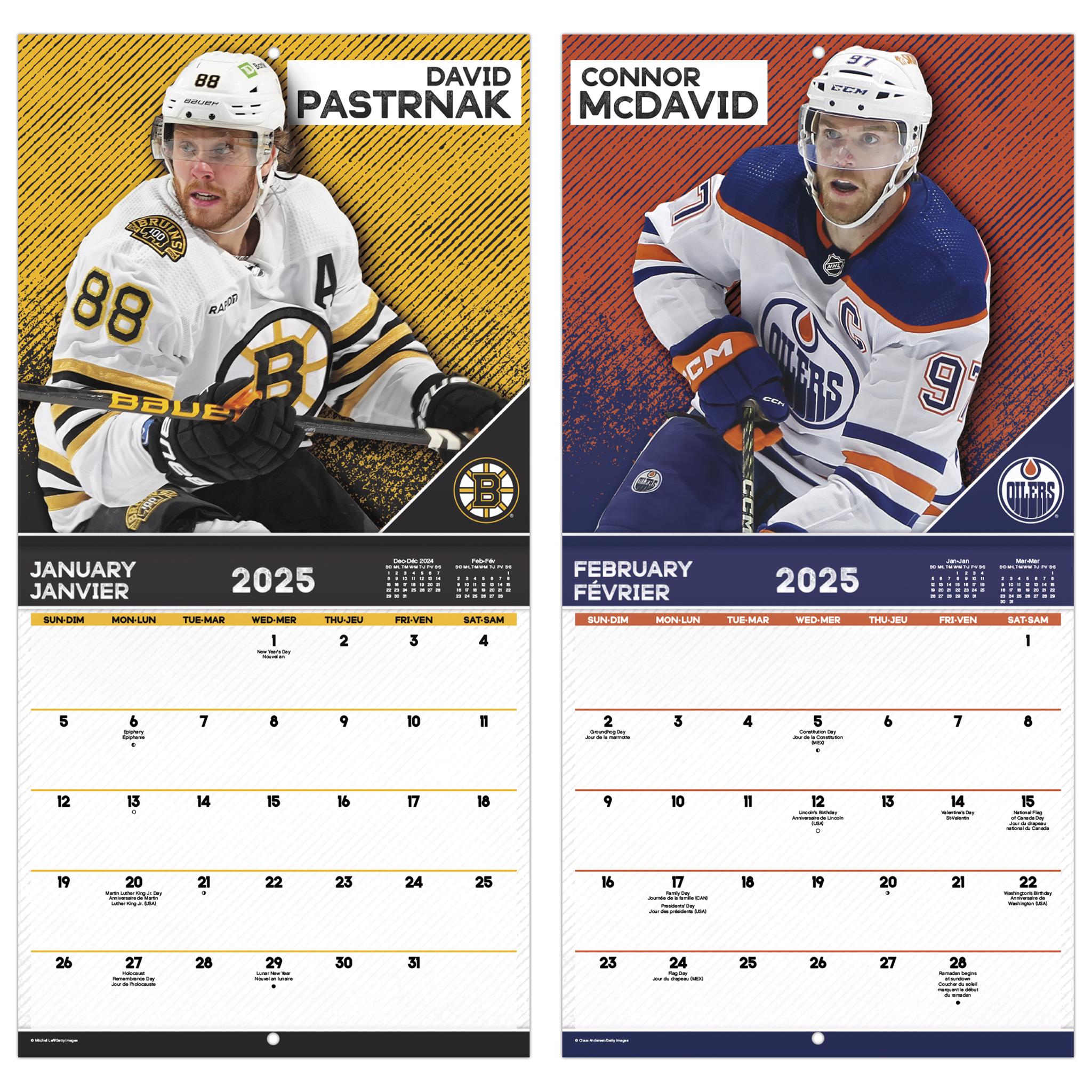 NHL Superstars Bilingual Mini 2025 Calendar