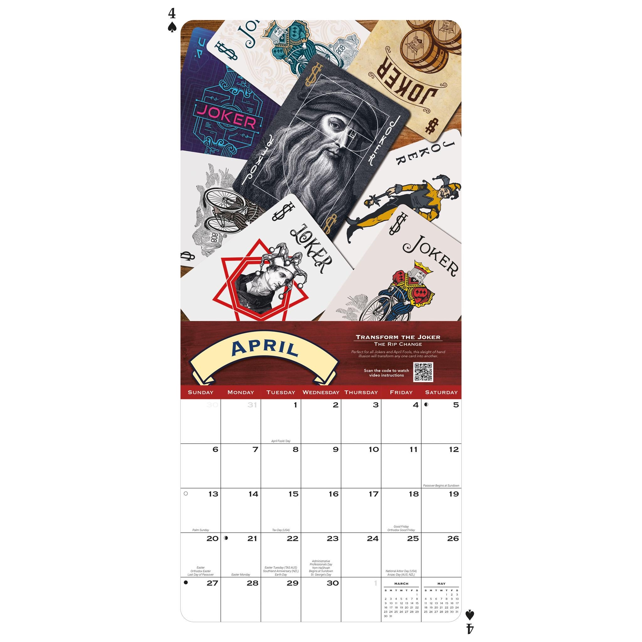 Bicycle Cards Art Wall 2025 Calendar