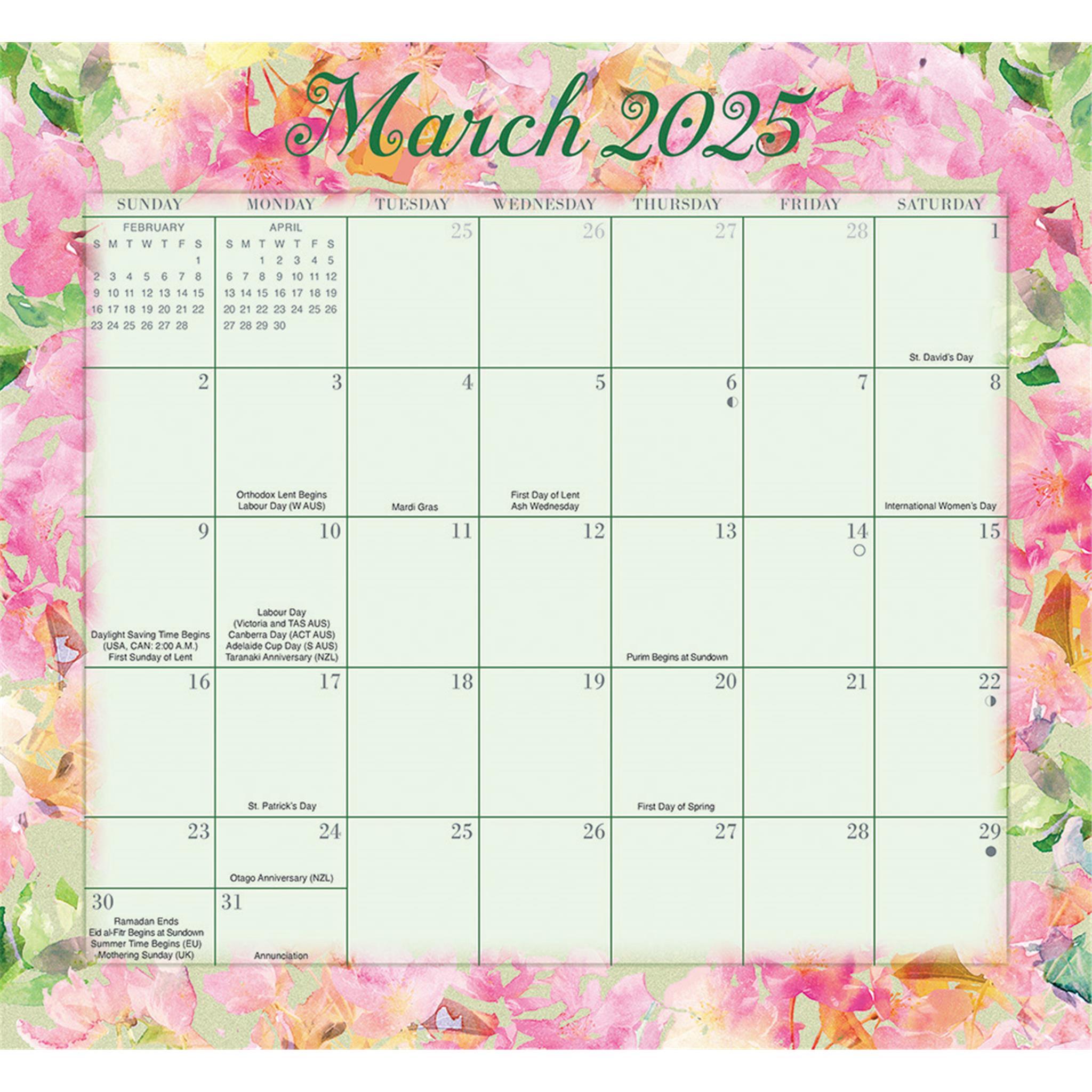 Floral Jumbo Magic Grip Wall 2025 Calendar