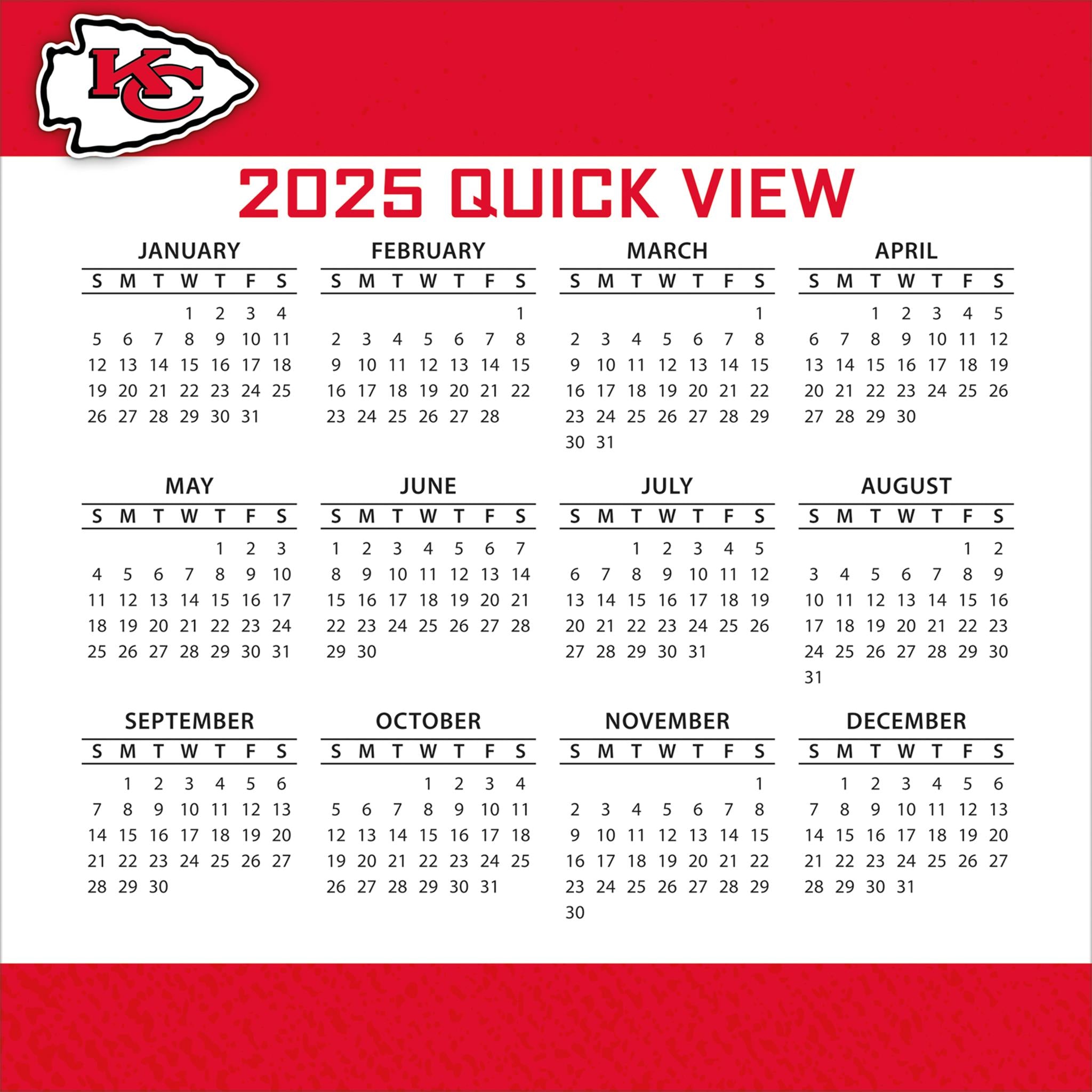 NFL Kansas City Chiefs Box 2025 Calendar - Online Exclusive