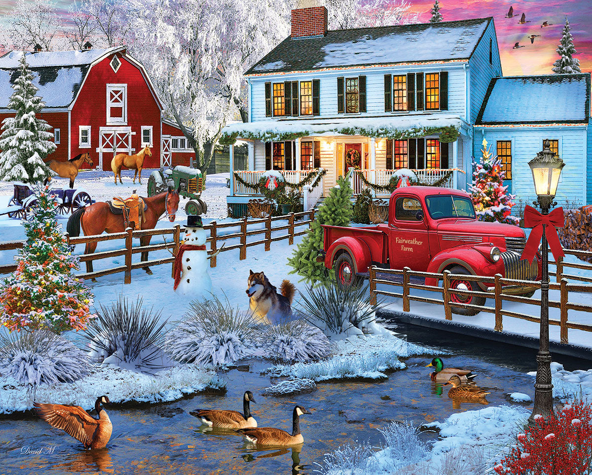 Christmas on the Farm 1000 Piece Puzzle - Online Exclusive