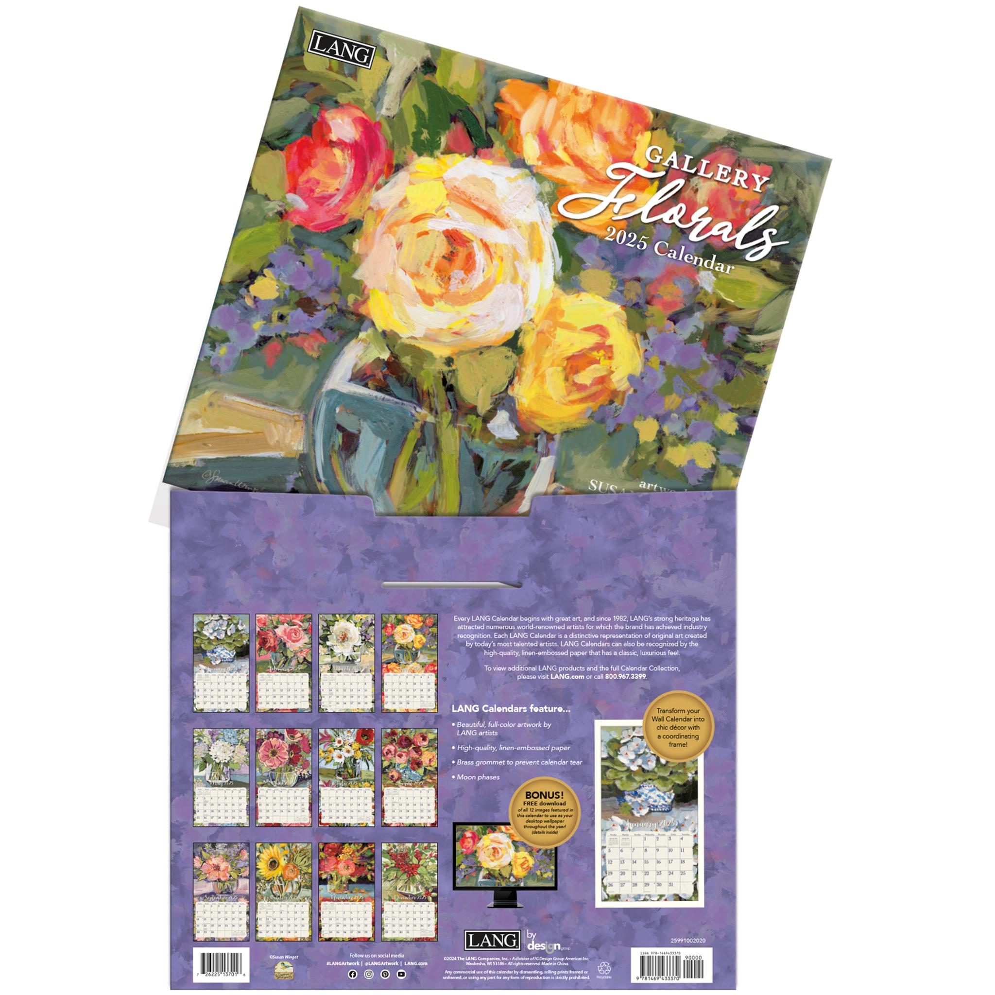 Gallery Florals Wall 2025 Calendar - Online Exclusive