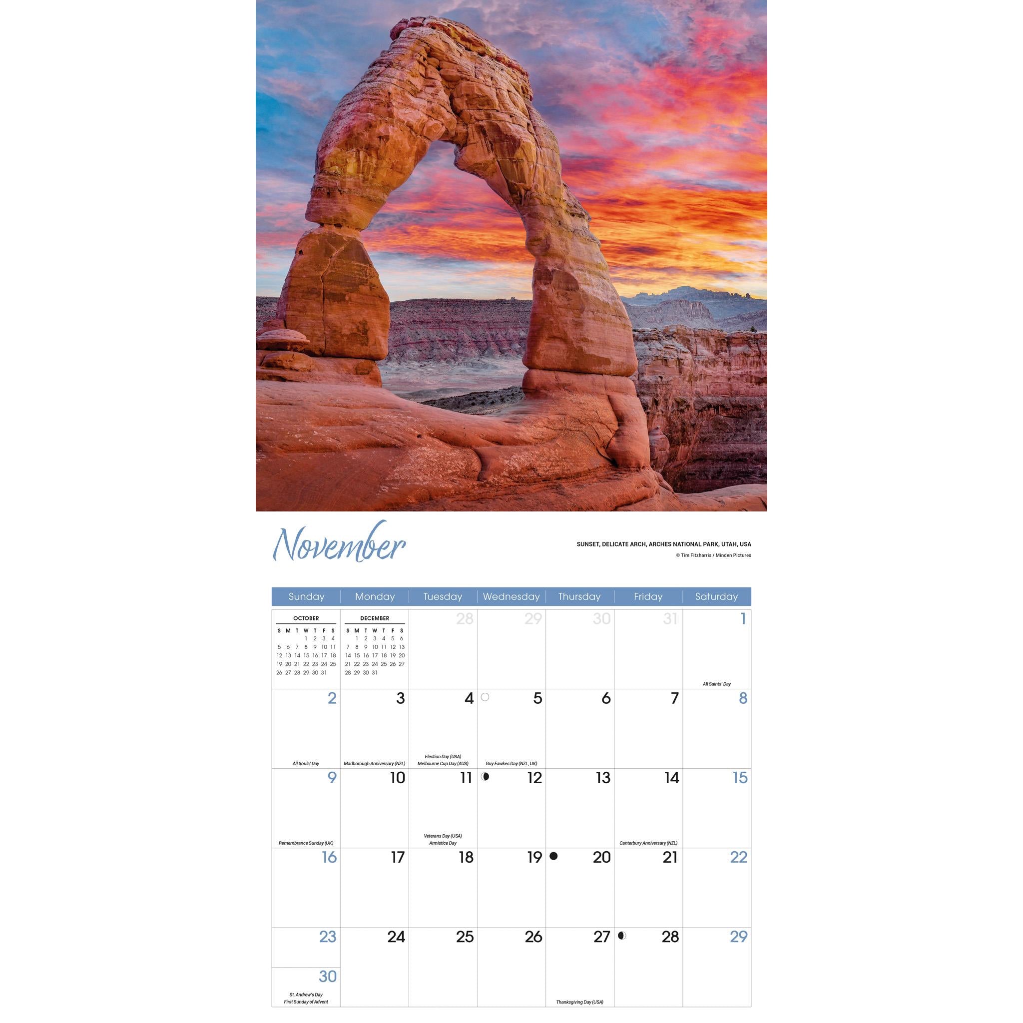 Sunrise Sunset Wall 2025 Calendar