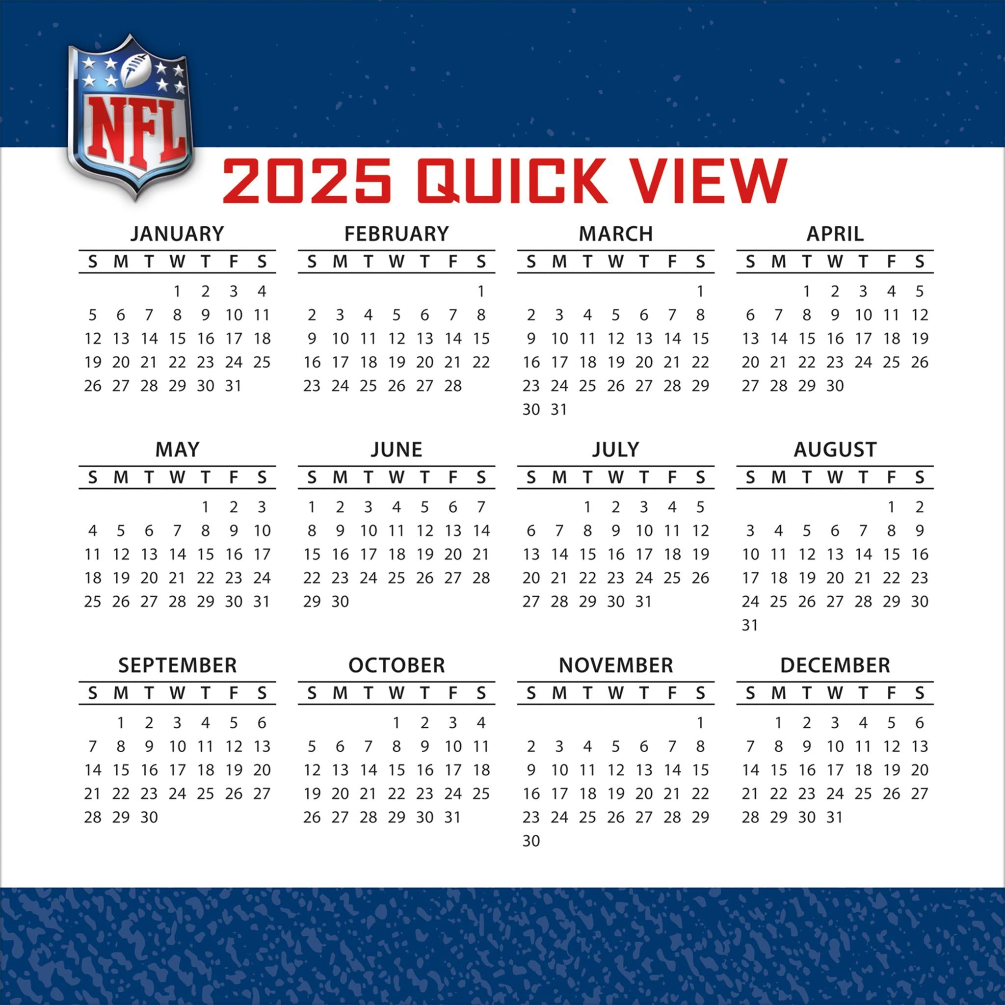 NFL All Team Box 2025 Calendar - Online Exclusive