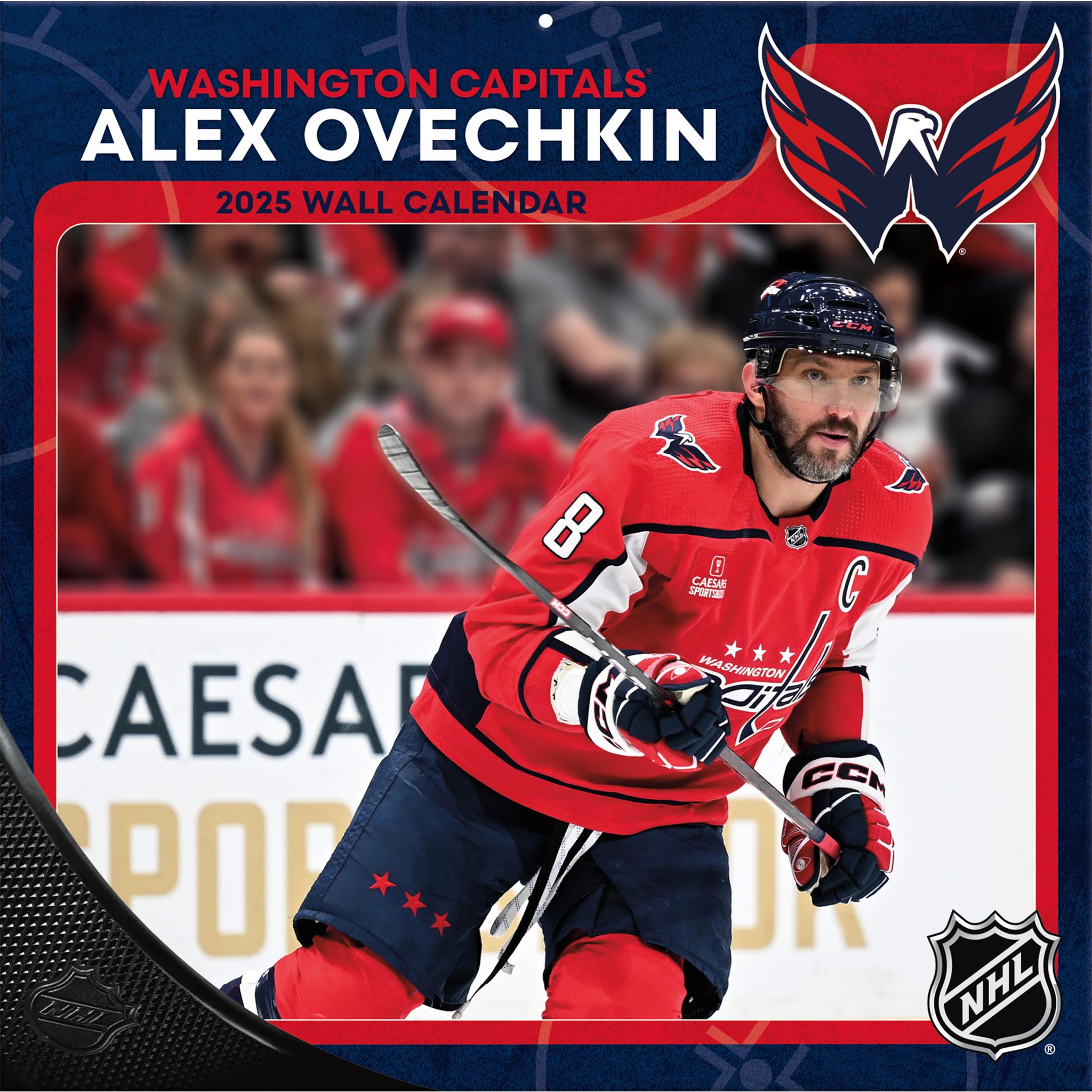 NHL Alex Ovechkin Washington Capitals Wall 2025 Calendar