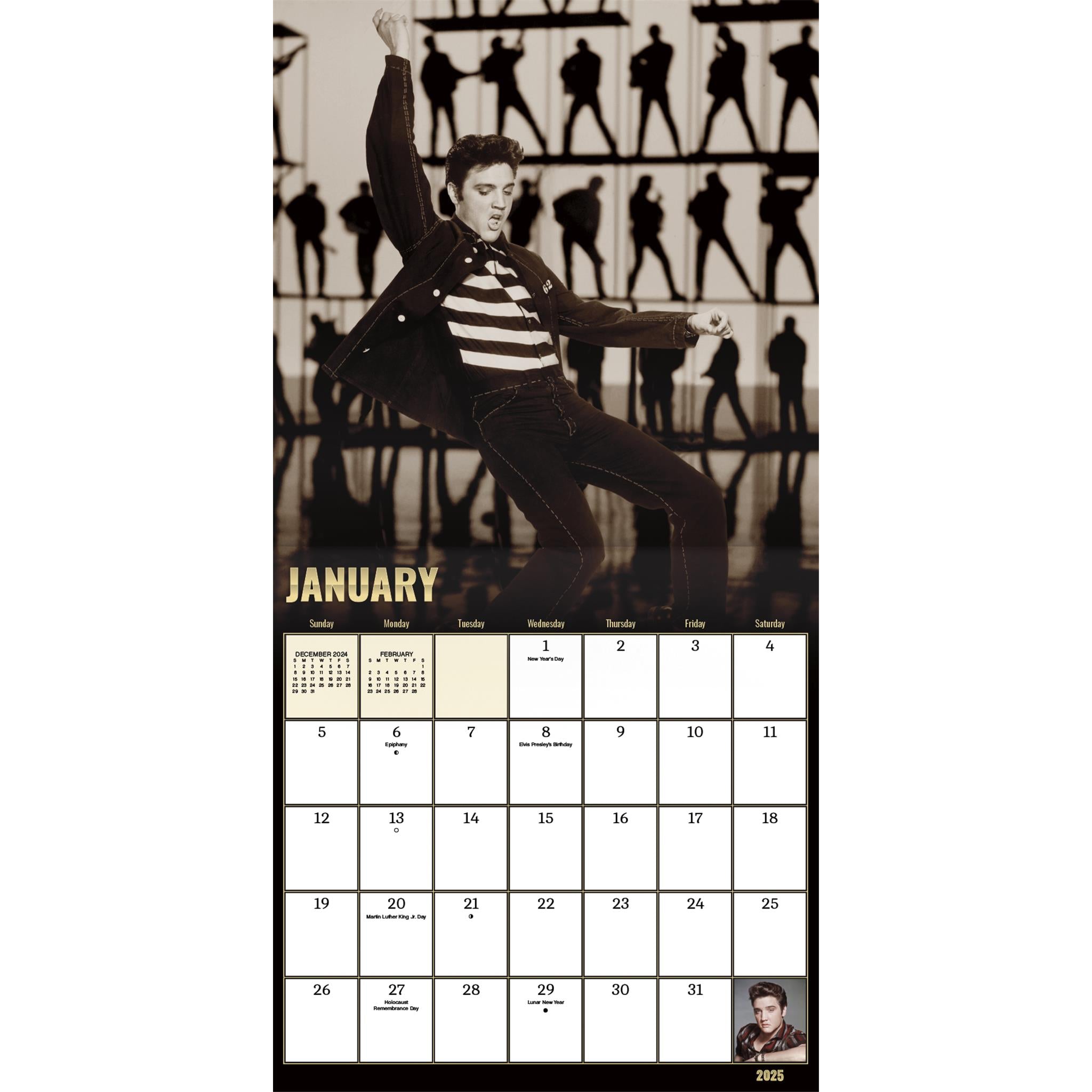 Elvis Presley Exclusive with Print Wall 2025 Calendar