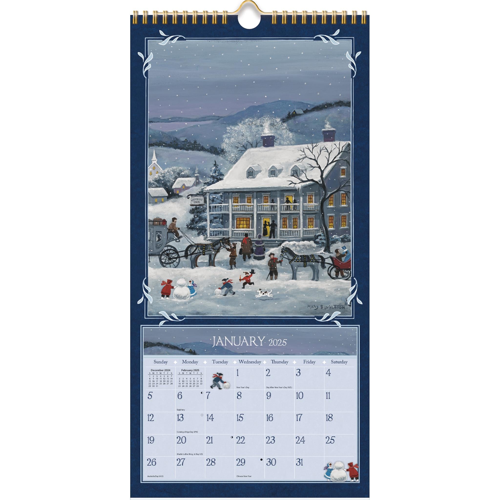 Lang Folk Art Slim 2025 Calendar product image | Calendar Club Canada